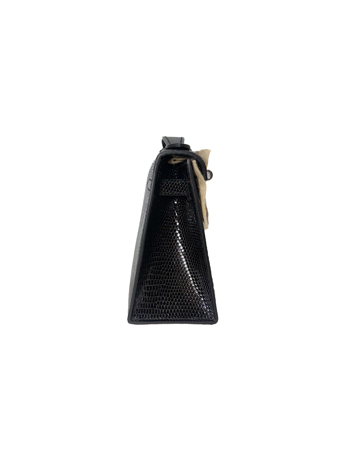 NEW HERMES KELLY POCHETTE LIZARD BLACK PHW