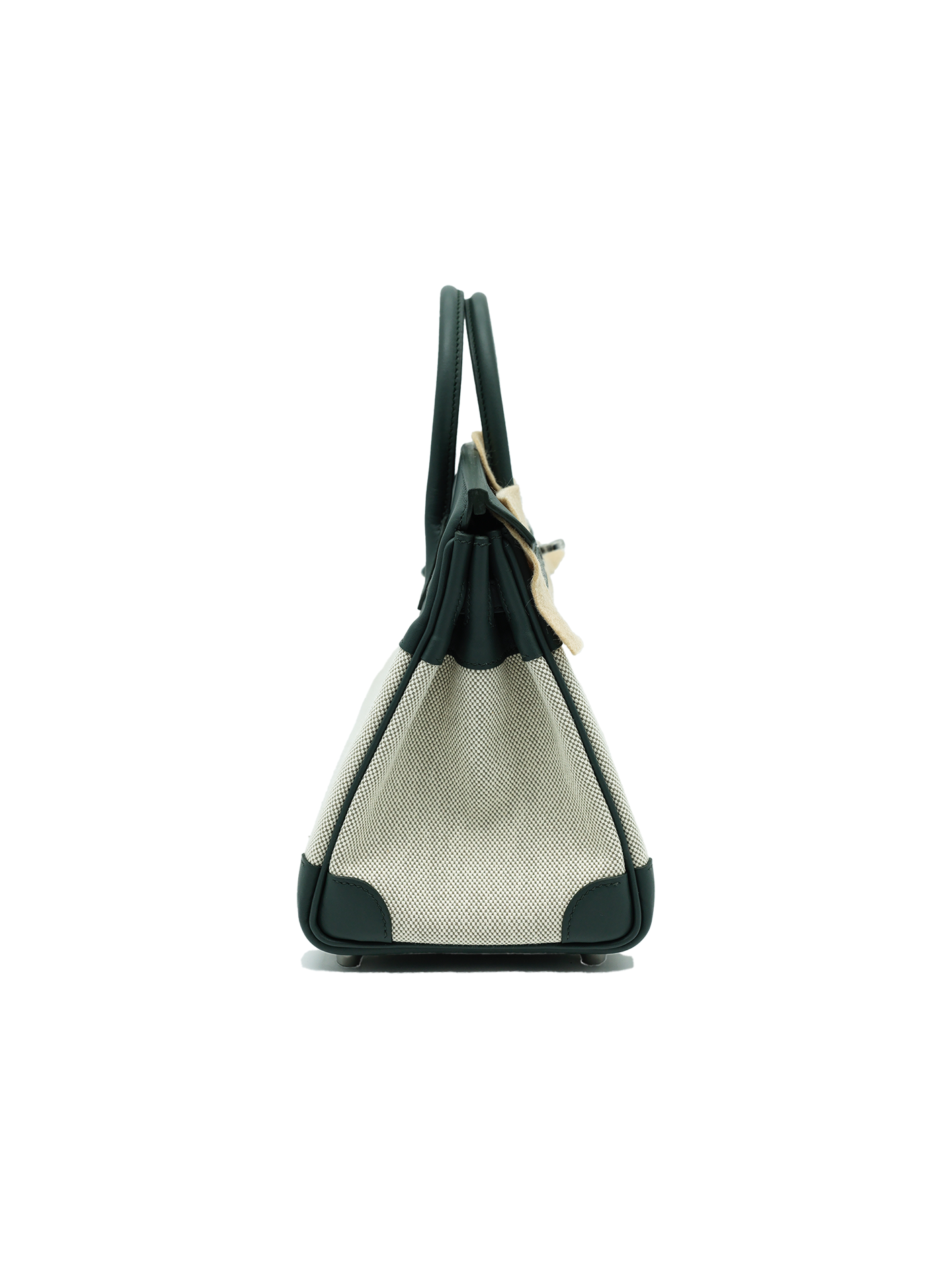 NEW HERMÈS BIRKIN 25 TOILE VERT MANGROVE PHW