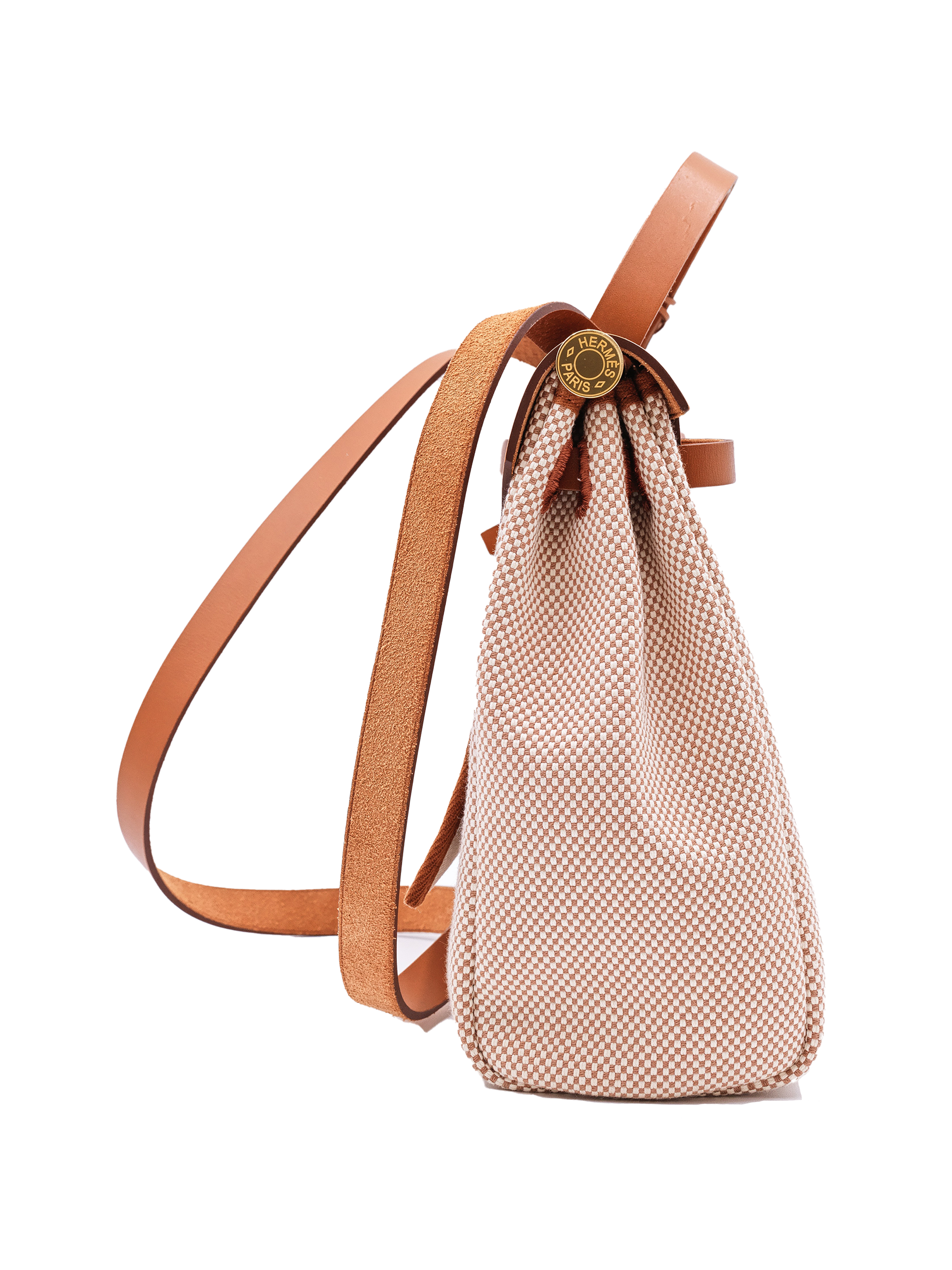 二手 HERBAG 31 TOILE ECRU BEIGE/ FAUVE GHW