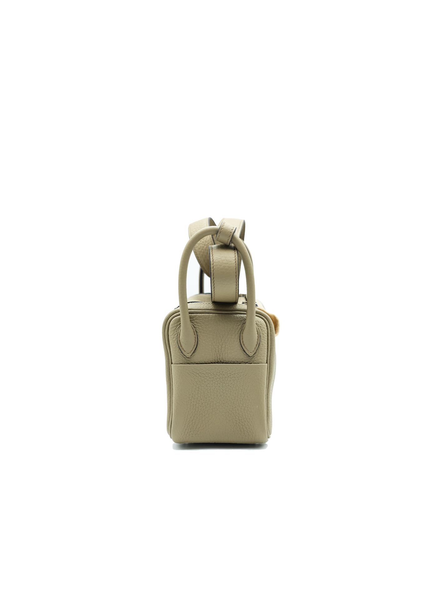 二手爱马仕 MINI LINDY TAURILLON CLEMENCE 米色 MARFA PHW
