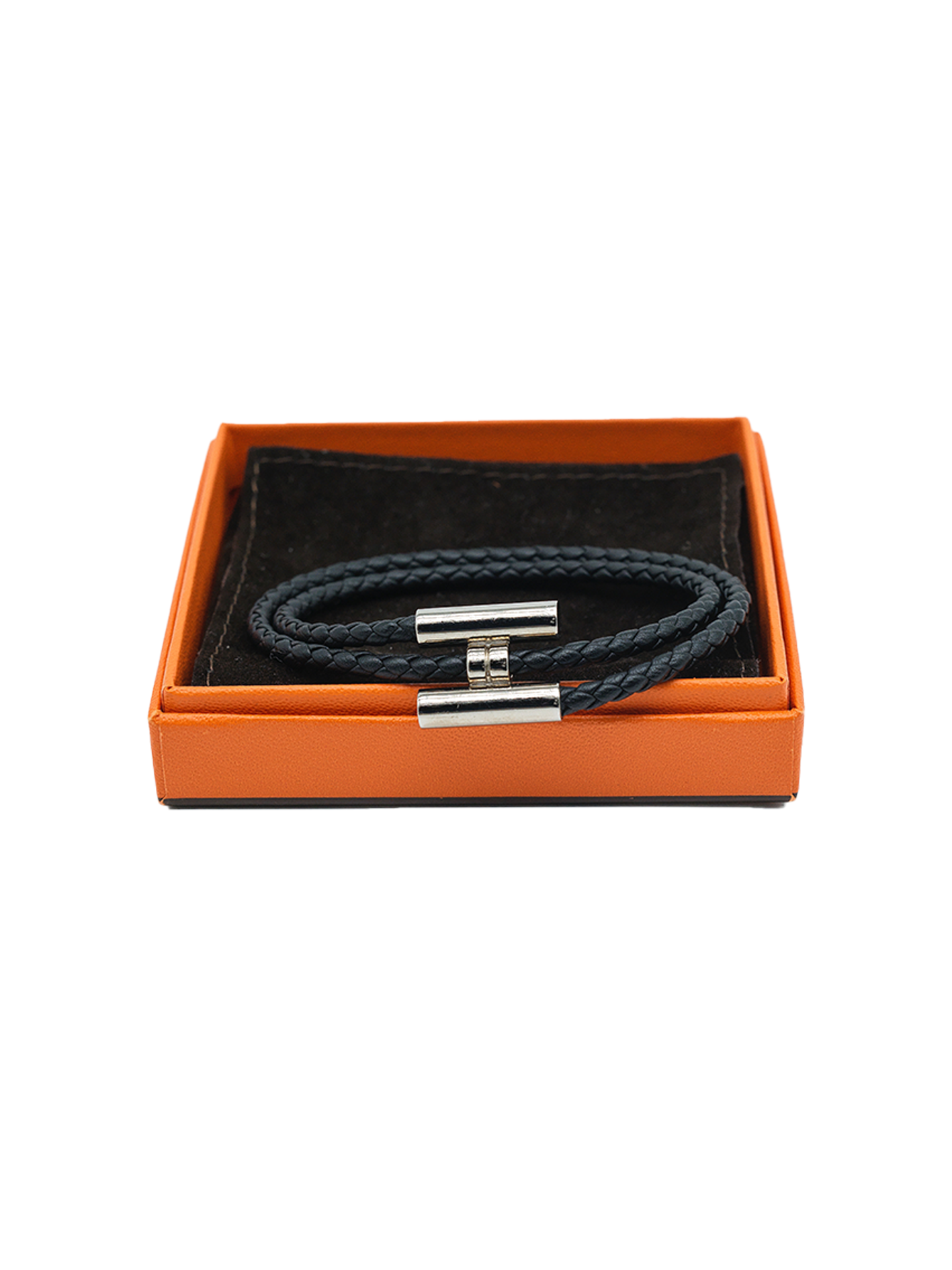 PRE-LOVED HERMÈS TOURNIS TRESSE BRACELET BLACK PHW