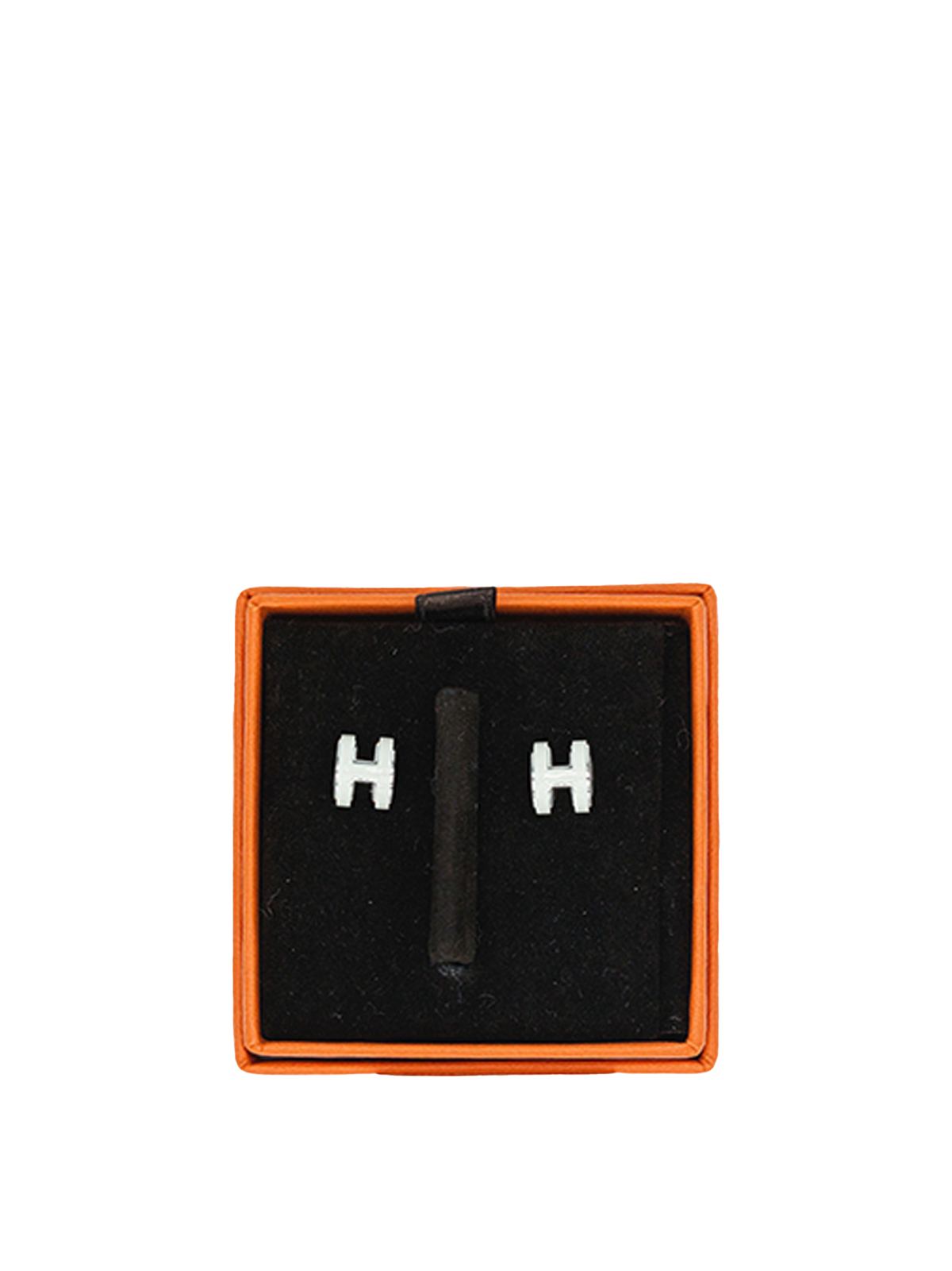 NEW HERMÈS MINI POP H EARRING BLANC PHW