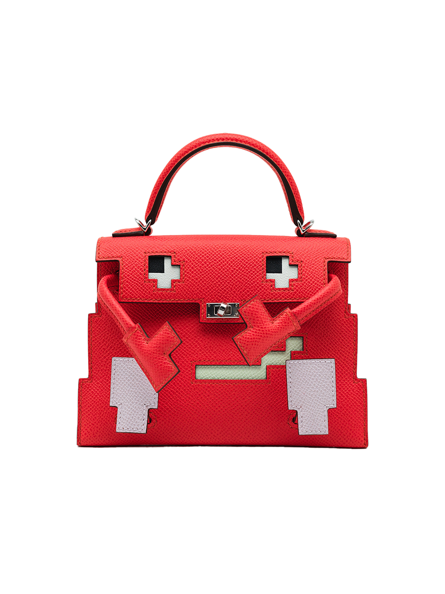 NEW HERMÈS KELLY DOLL TOUCH EPSOM ROSE TEX/ MAUVE PALE/ VERT FIZZ PHW