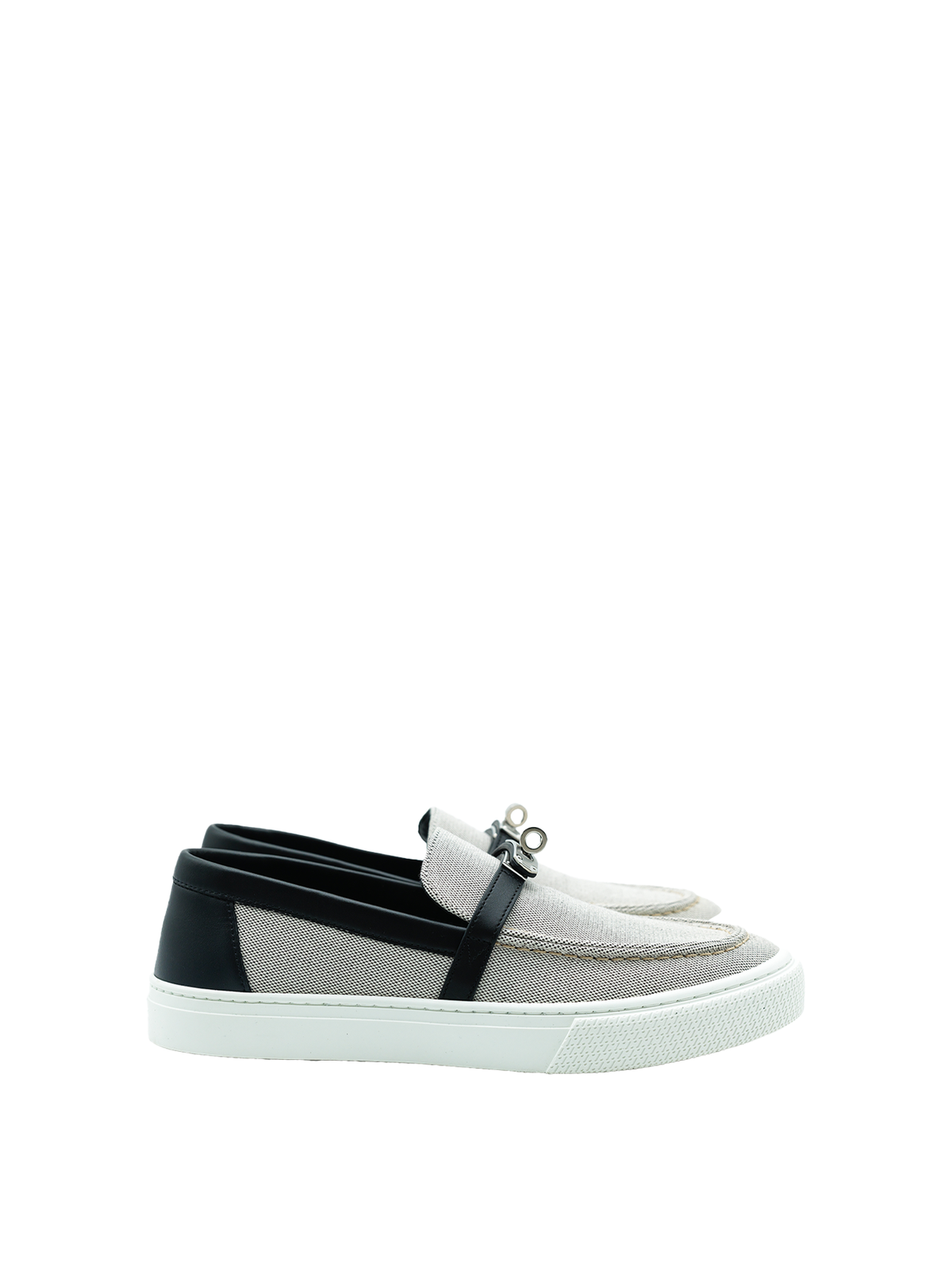 NEW HERMÈS GAME SLIP-ON SNEAKER BLACK/ WHITE PHW