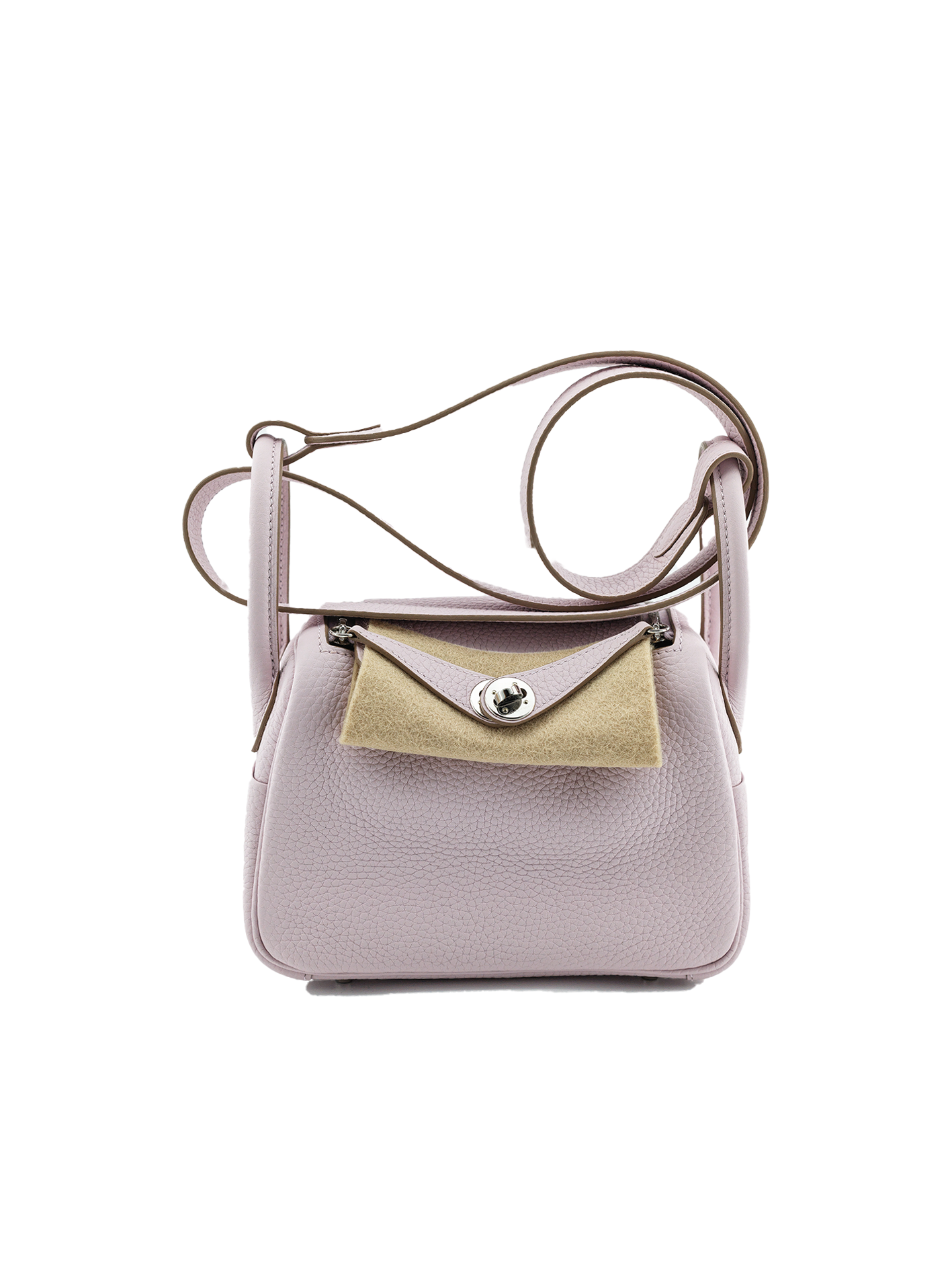 PRE-LOVED HERMES MINI LINDY TAURILLON CLEMENCE MAUVE PALE PHW