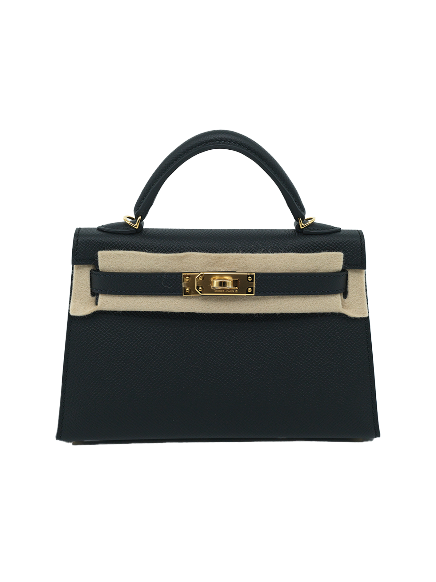 NEW HERMÈS MINI KELLY II EPSOM BLACK GHW