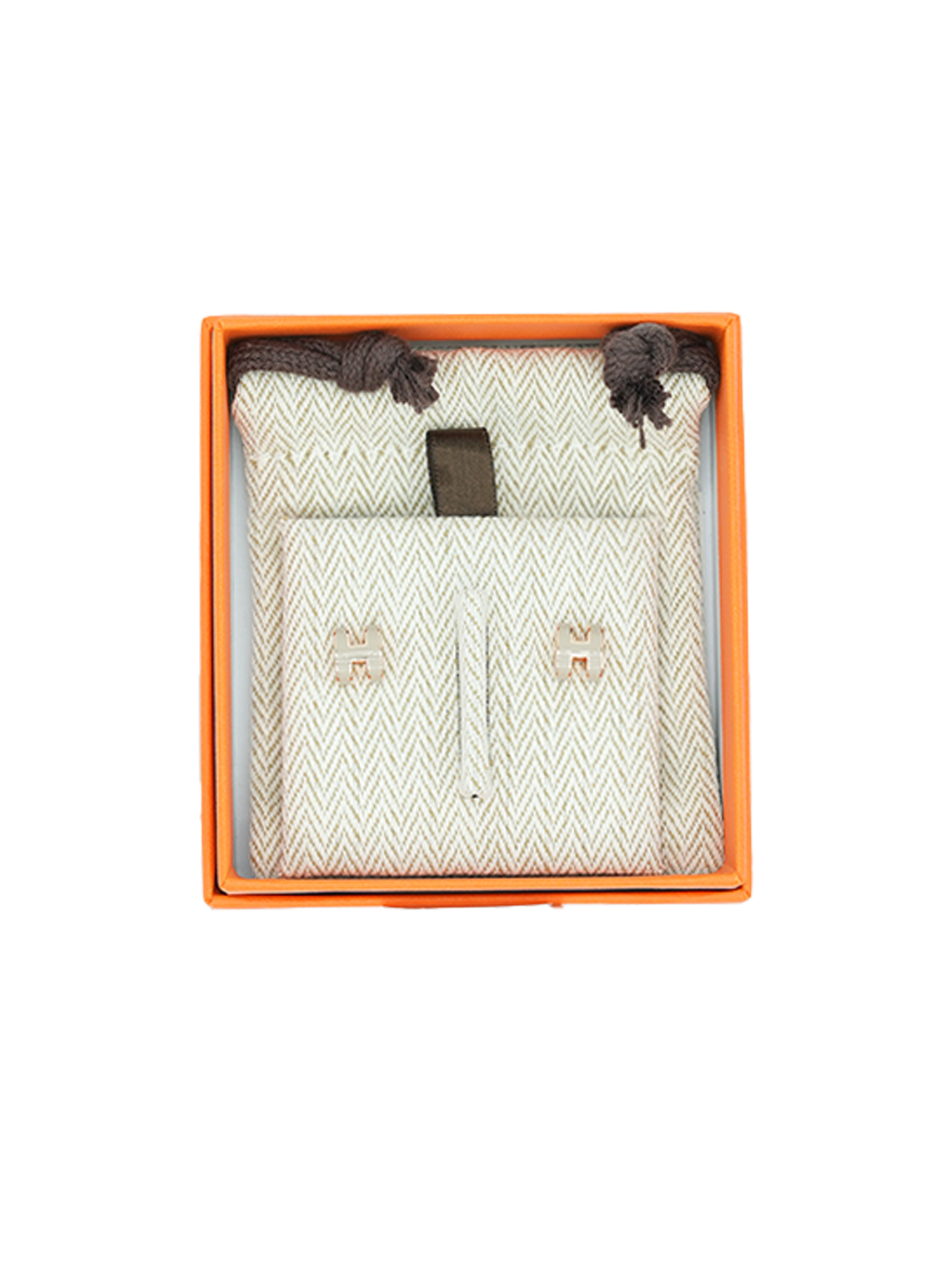 NEW HERMÈS MINI POP H EARRING CHAI GHW