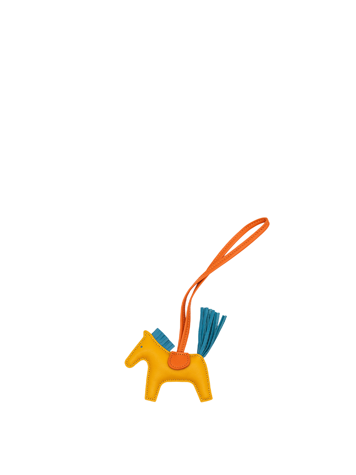 NEW HERMÈS RODEO CHARM JAUNE D'OR/ BLUE AGATE/ CORNALINE SWIFT