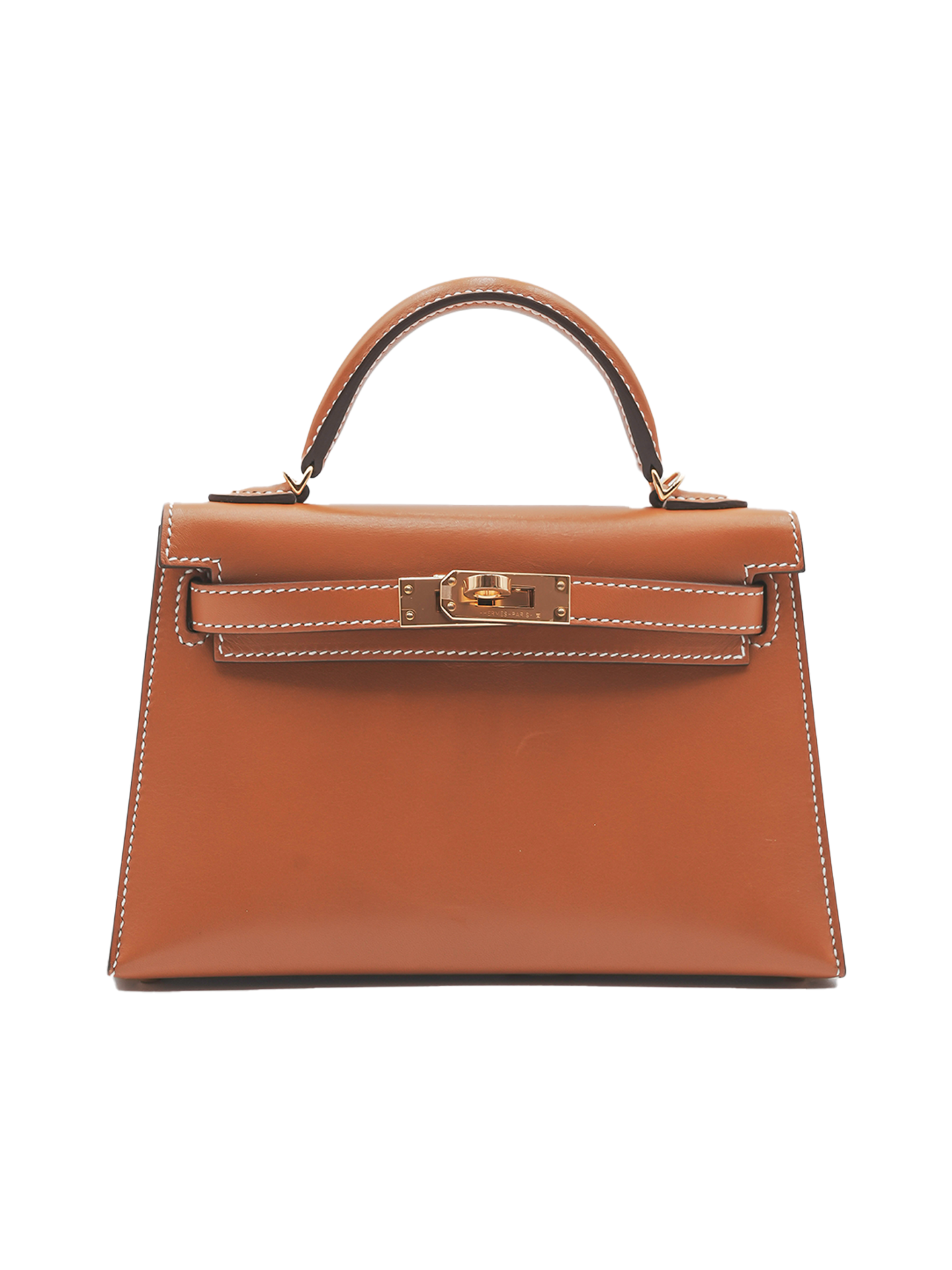 二手 HERMES MINI KELLY II TADELAKT 金色 GHW