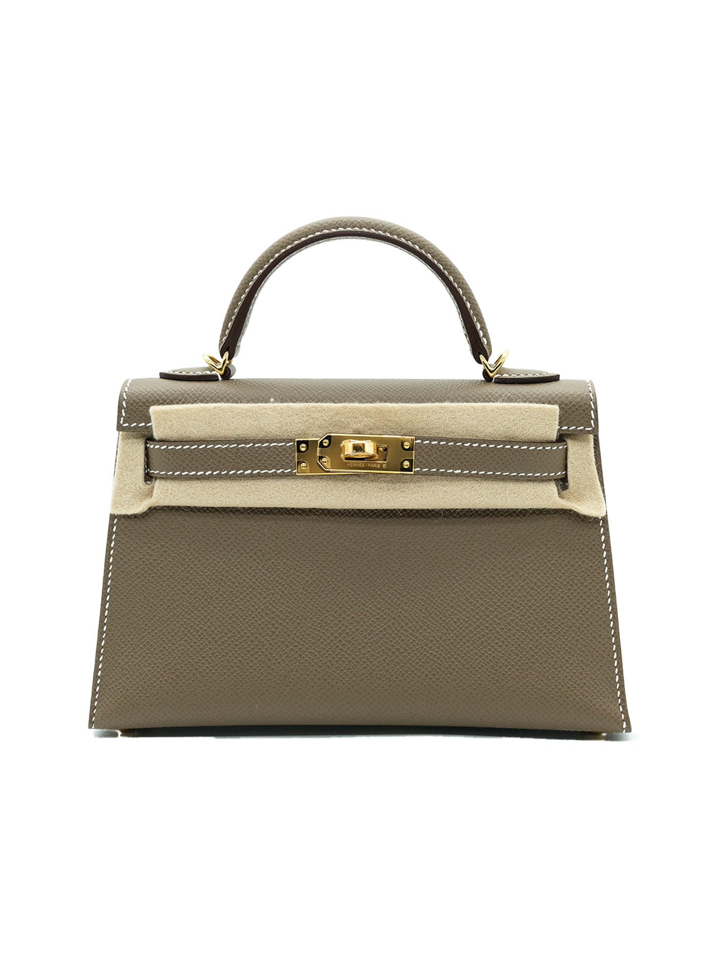 NEW HERMÈS MINI KELLY II EPSOM ETOUPE GHW