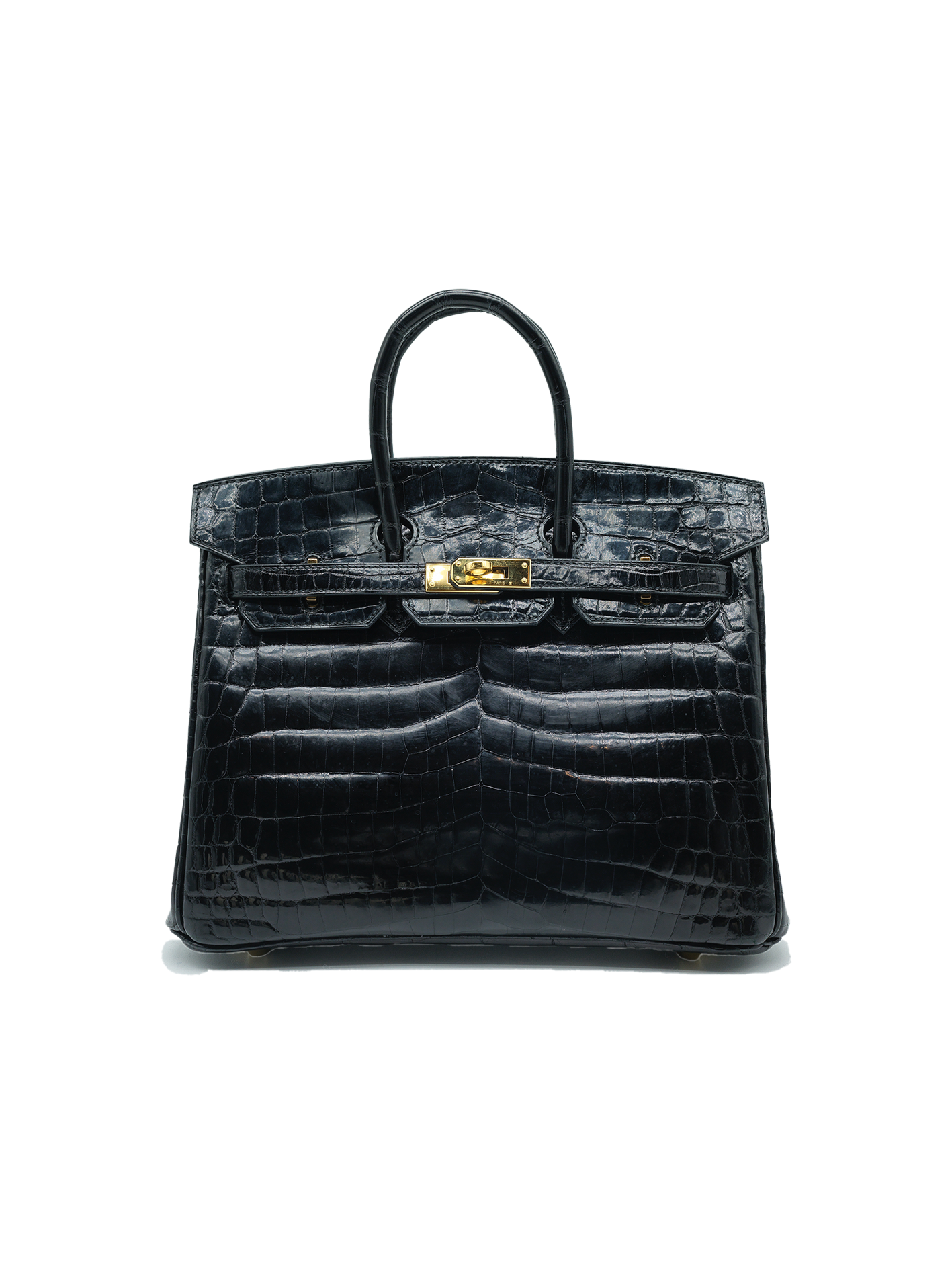 PRE-LOVED HERMÈS BIRKIN 25 NILOTICUS CROCODILE BLACK GHW