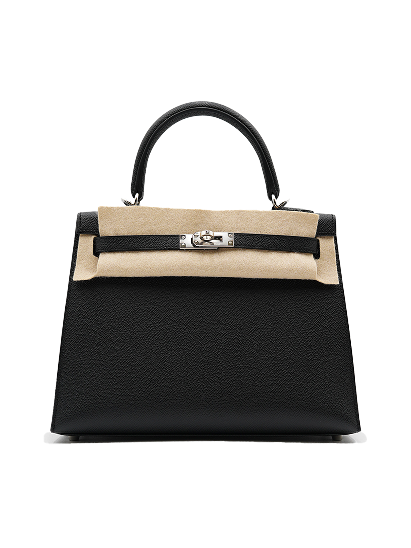 USED HERMES KELLY 25 EPSOM BLACK PHW