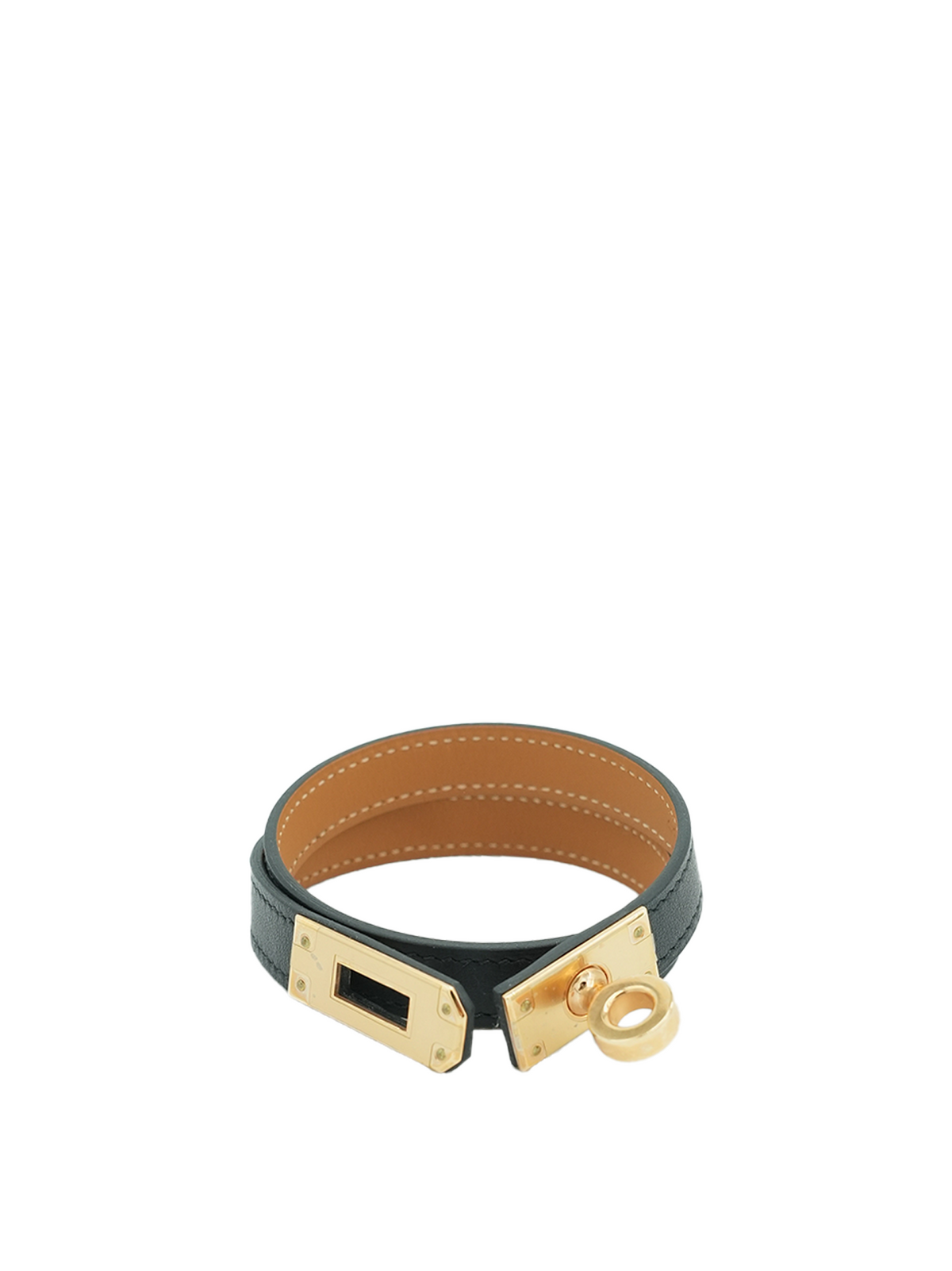 PRE-LOVED HERMÈS KELLY DOUBLE TOUR BRACELET BLACK GHW