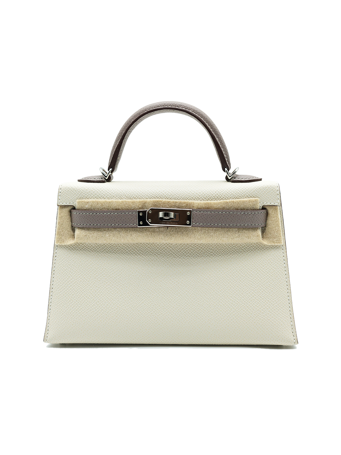 PRE-LOVED HERMÈS MINI KELLY II EPSOM CRAIE/ GRIS ASPHALT PHW