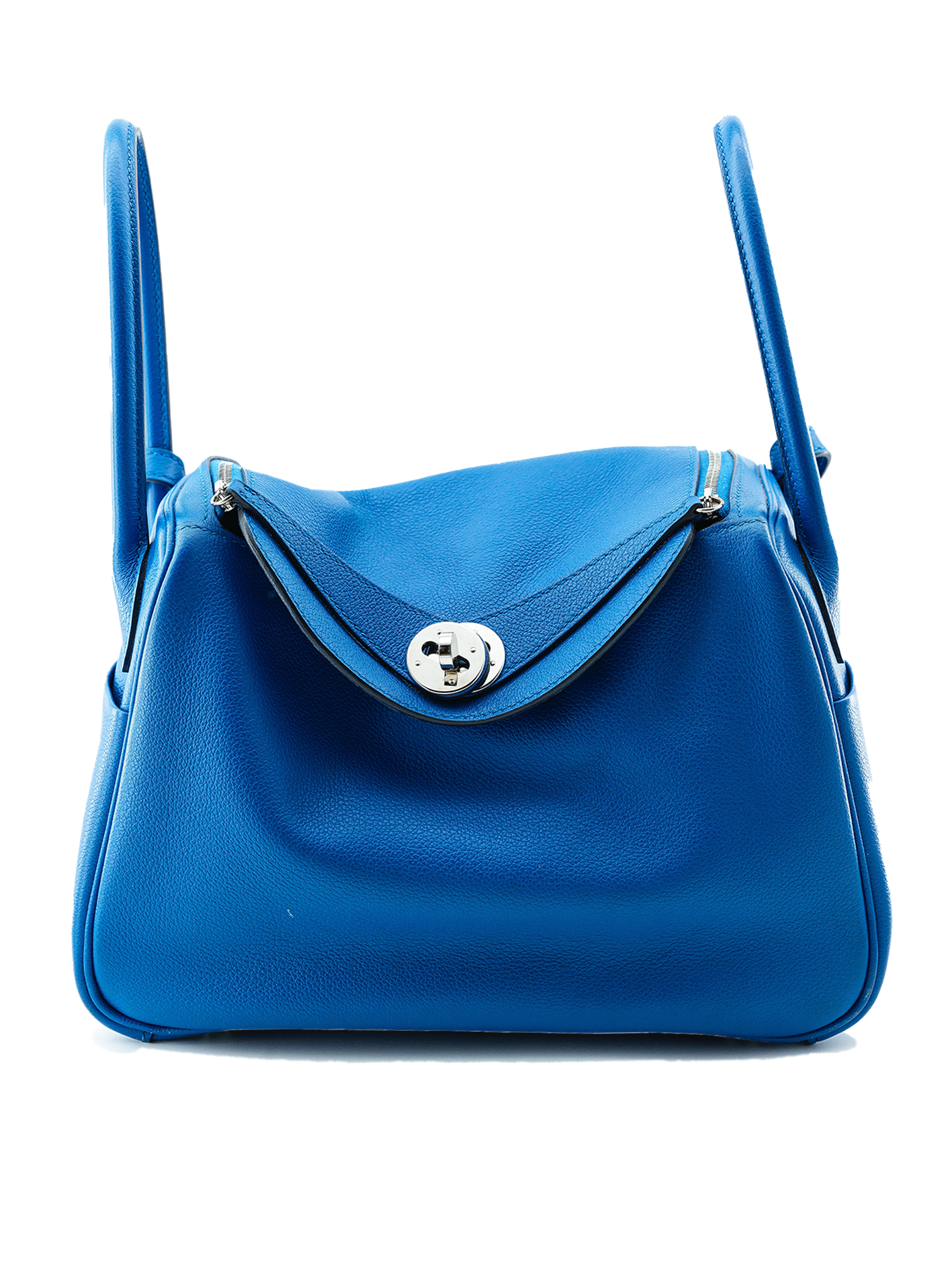 PRE-LOVED HERMES LINDY 26 EVERCOLOR BLUE FRANCE PHW