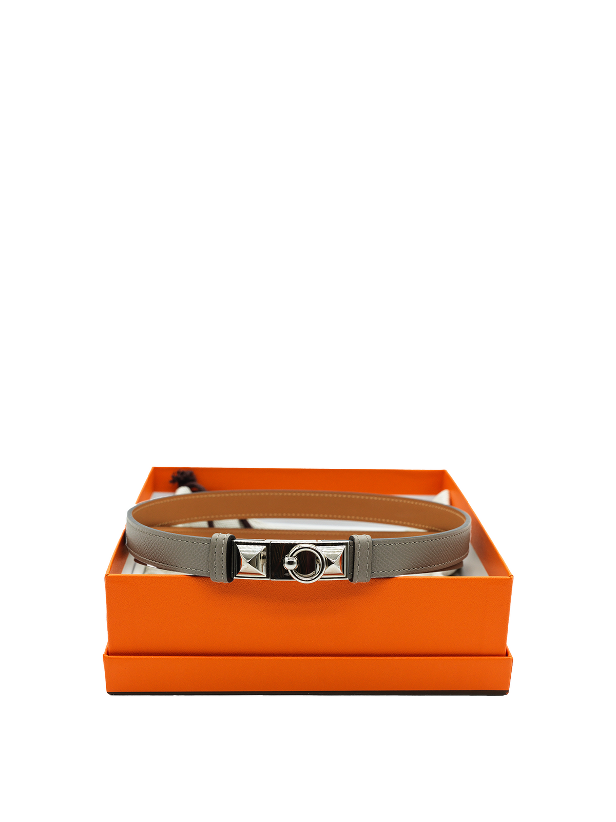 PRE-LOVED HERMÈS RIVALE 18 BELT EPSOM ETOUPE/ GOLD PHW