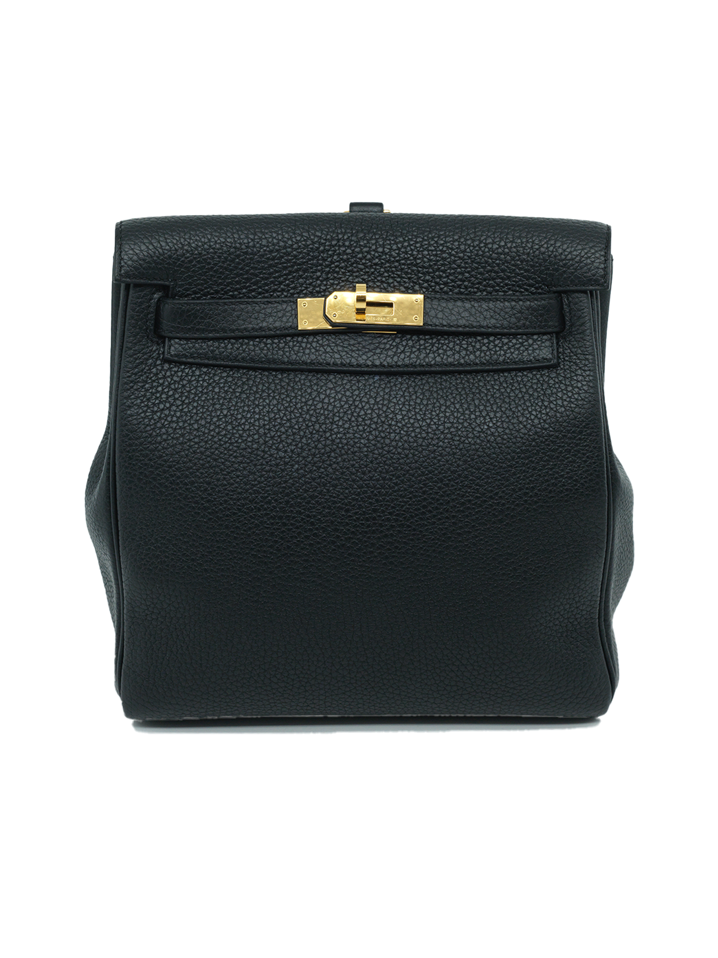 PRE-LOVED HERMÈS KELLY ADO TAURILLON CLEMENCE BLACK GHW