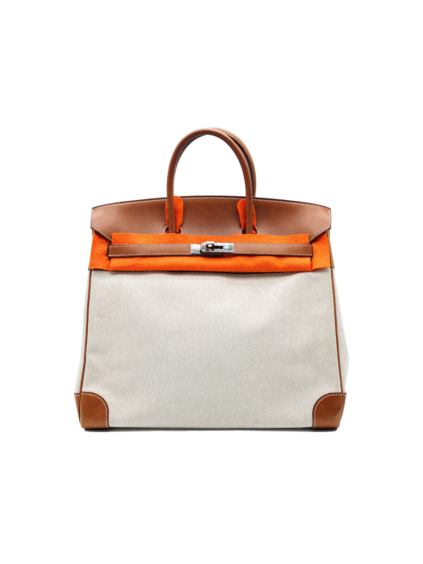 PRE-LOVED HERMES BIRKIN HAC 35 TOILE/ BARENIA GOLD PHW