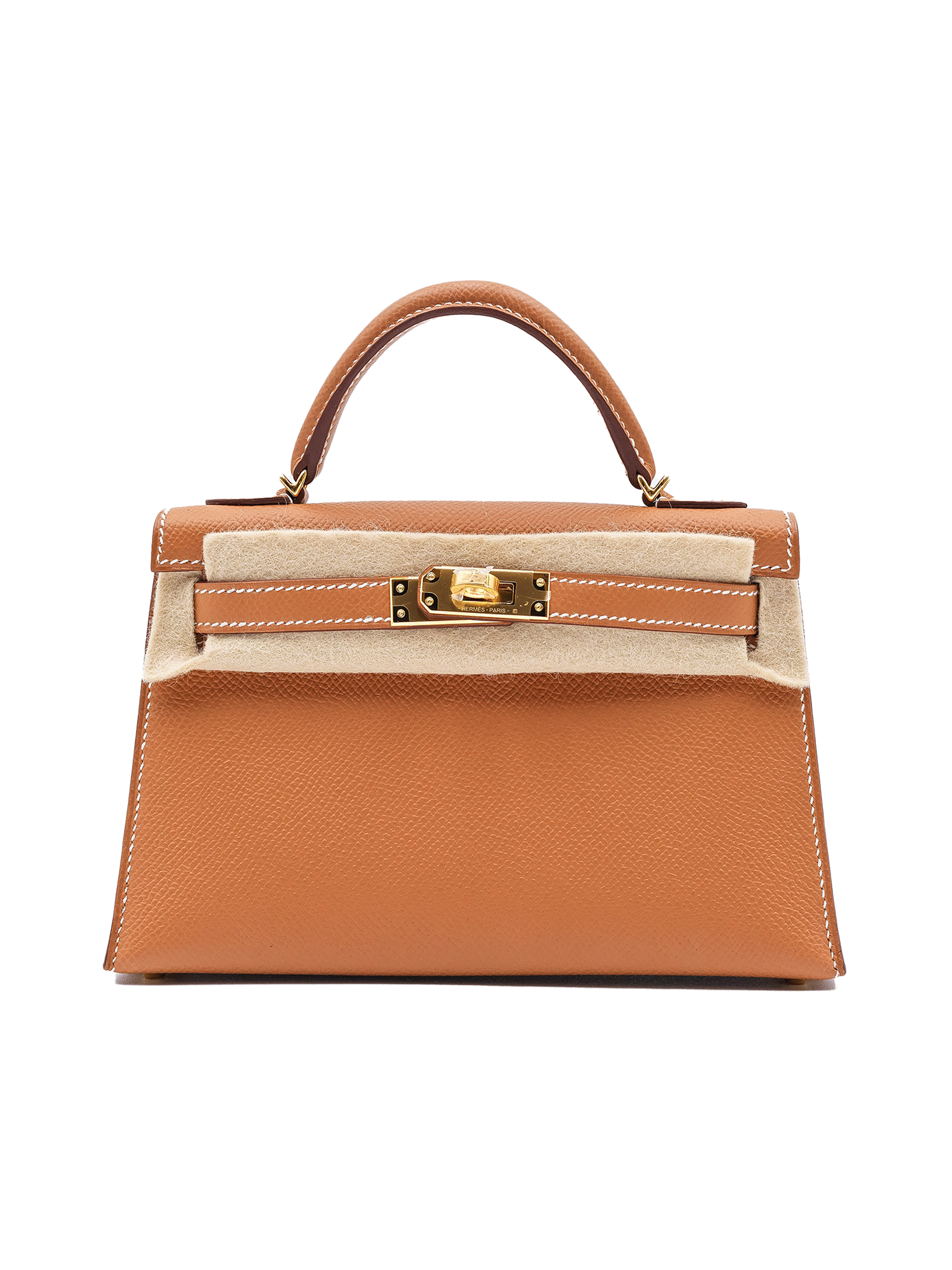 USED HERMES MINI KELLY II EPSOM GOLD GHW