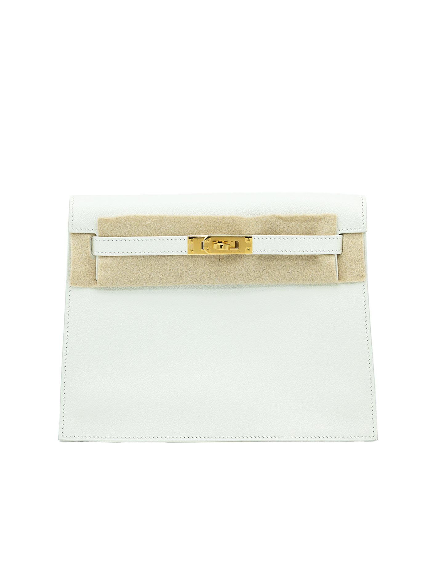 PRE-LOVED HERMÈS KELLY DANSE EVERCOLOR BLANC GHW