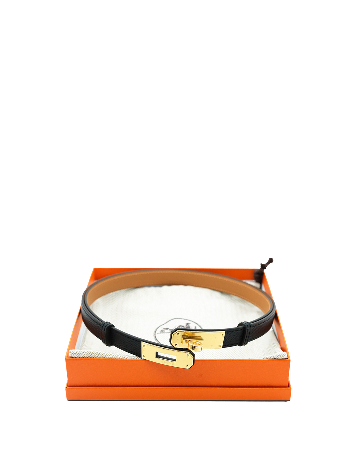 NEW HERMÈS KELLY BELT EPSOM BLACK GHW