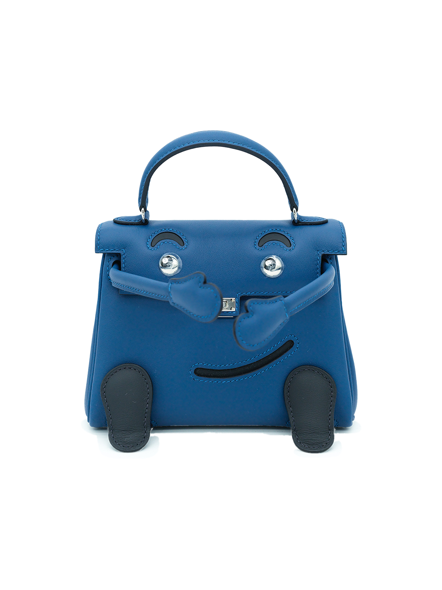NEW HERMÈS QUELLE IDOLE KELLY DOLL SWIFT BLEU TIE/ CABAN PHW