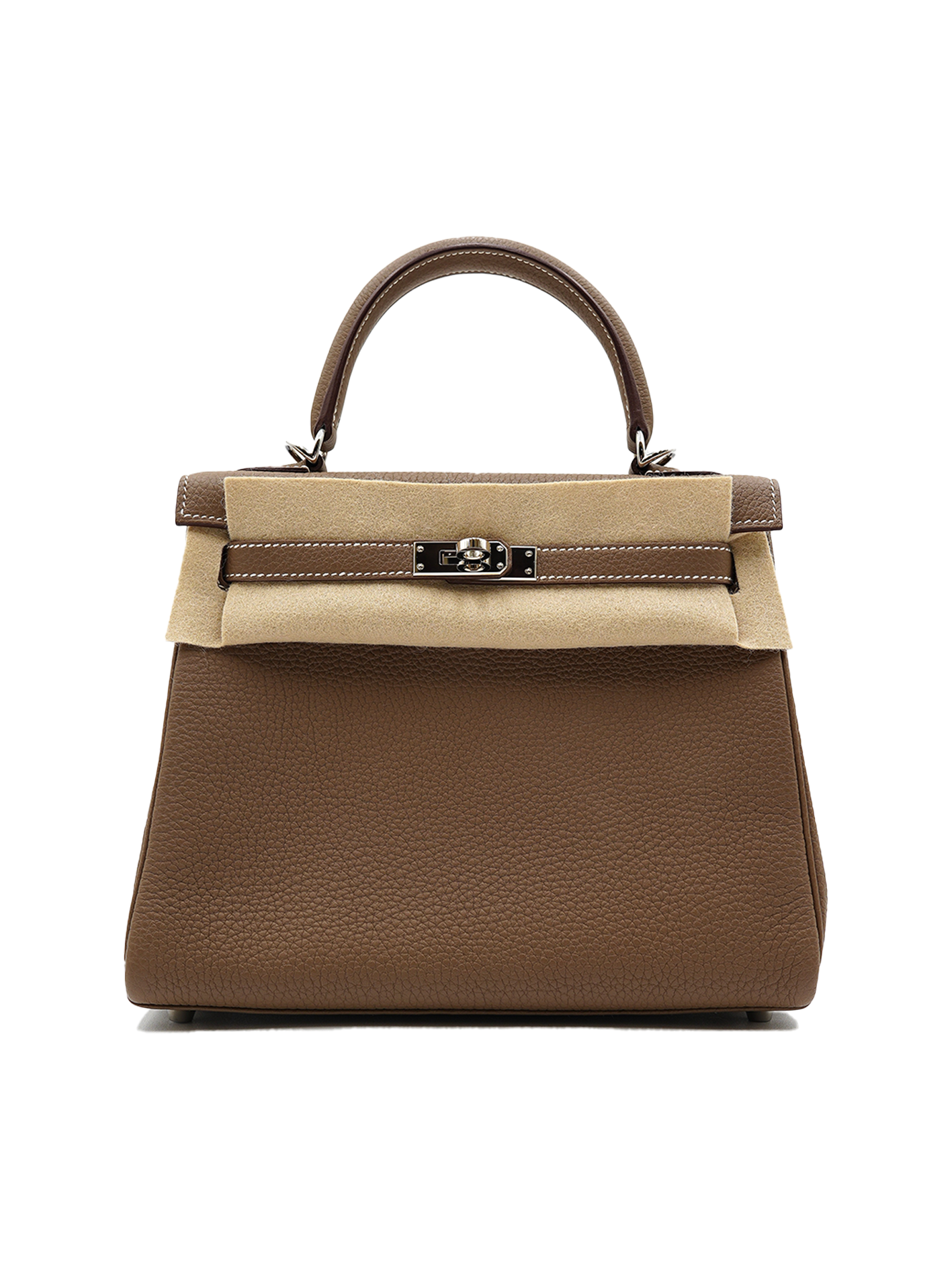 USED HERMES KELLY 25 TOGO ETOUPE PHW