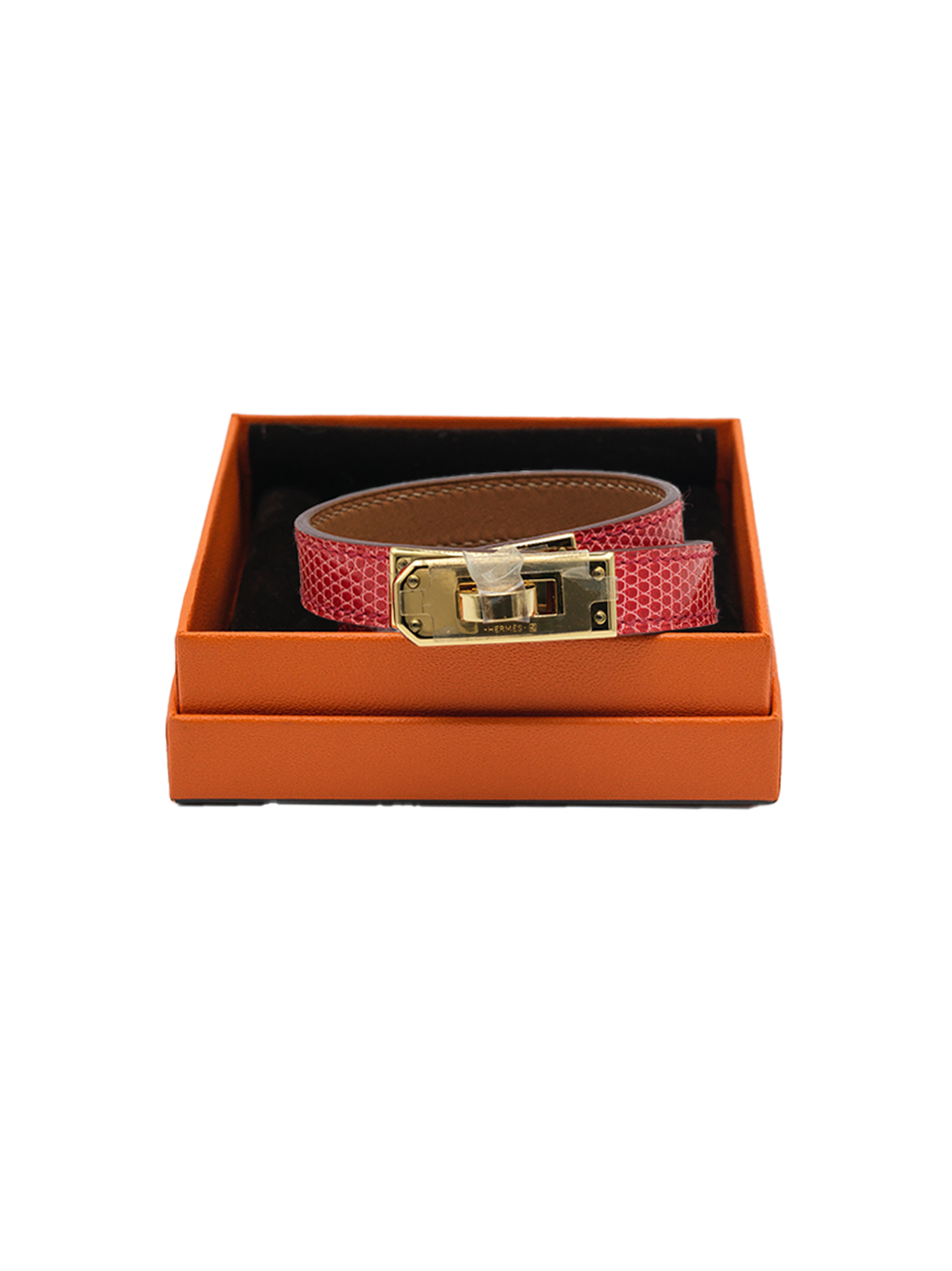 PRE-LOVED HERMÈS KELLY DOUBLE TOUR BRACELET RED GHW