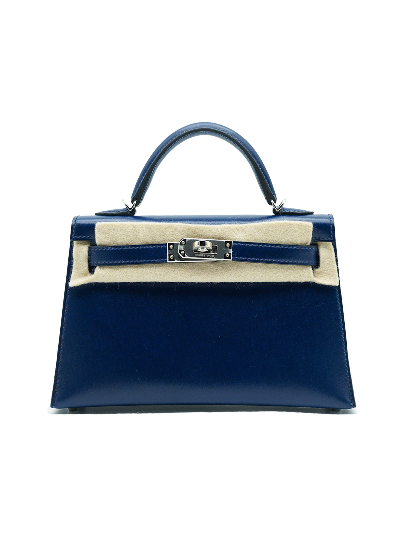 NEW HERMÈS MINI KELLY II BOX BLEU SAPHIR PHW