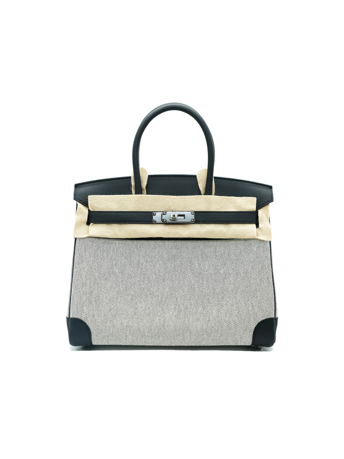 NEW HERMÈS BIRKIN 30 TOILE/ SWIFT BLACK PHW