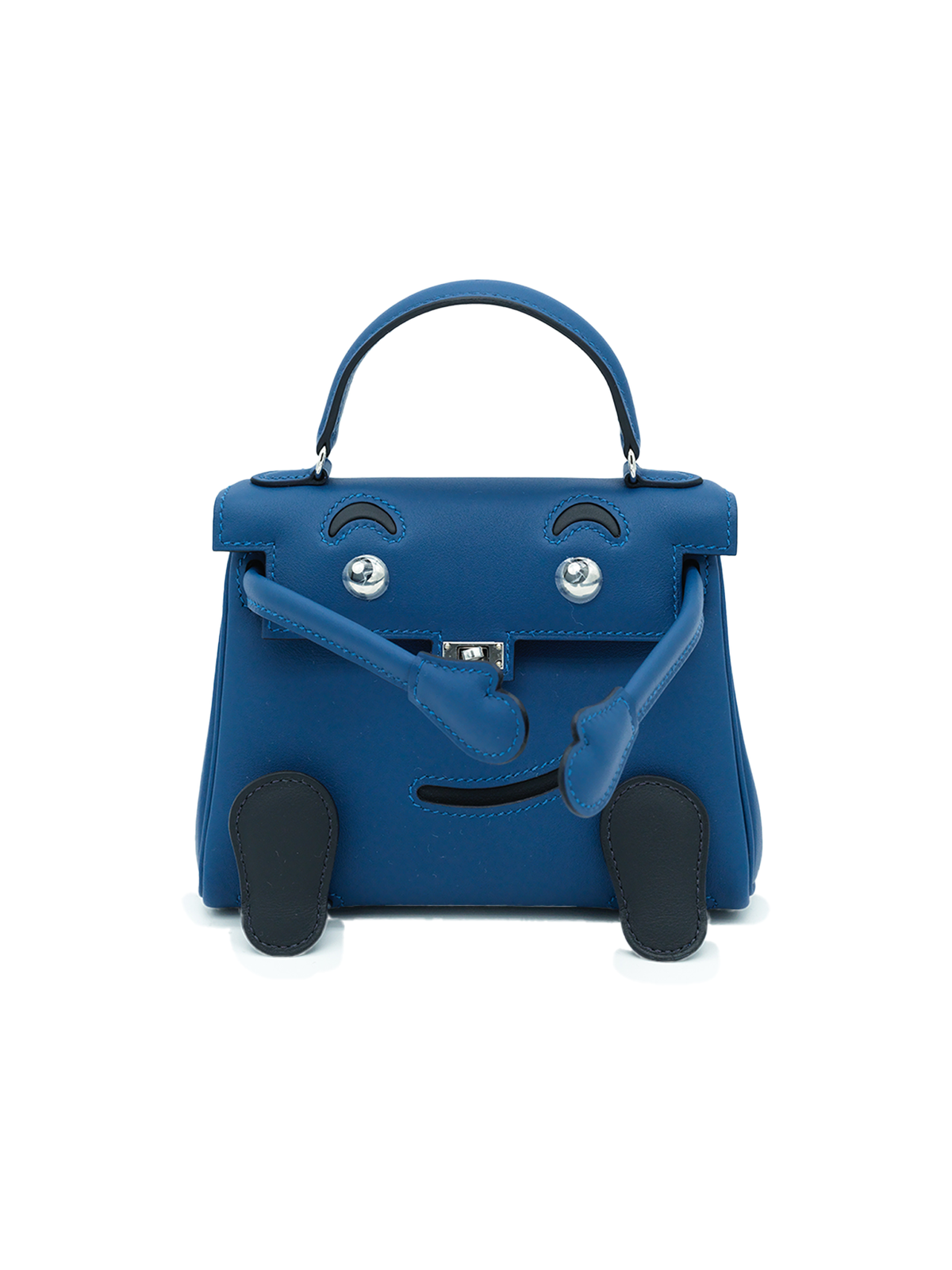 NEW HERMÈS QUELLE IDOLE KELLY DOLL SWIFT BLEU TIE/ CABAN PHW
