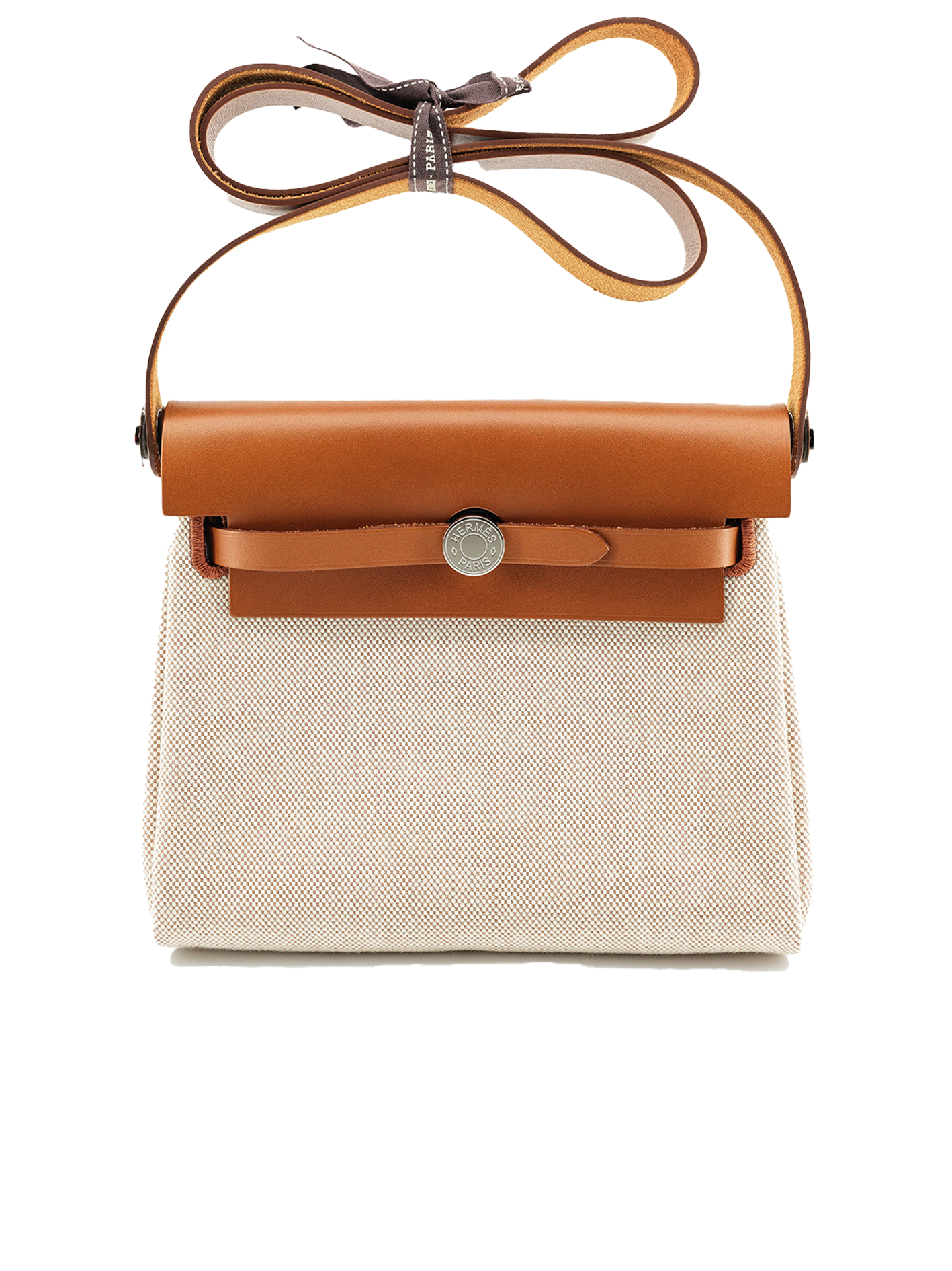 二手爱马仕迷你 HERBAG TOILE/ SWIFT ECRU/ BEIGE PHW