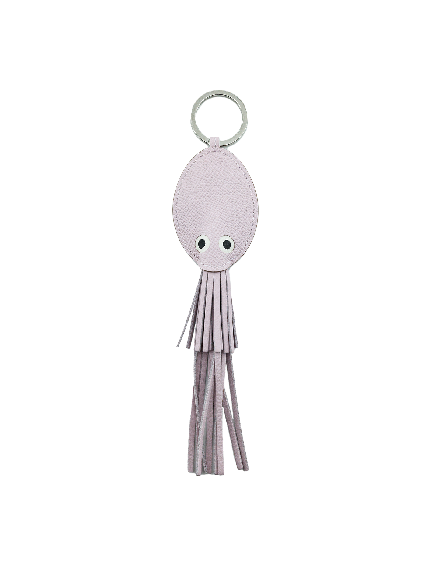 NEW HERMES POULPE KEY RING MAUVE PALE EPSOM PHW