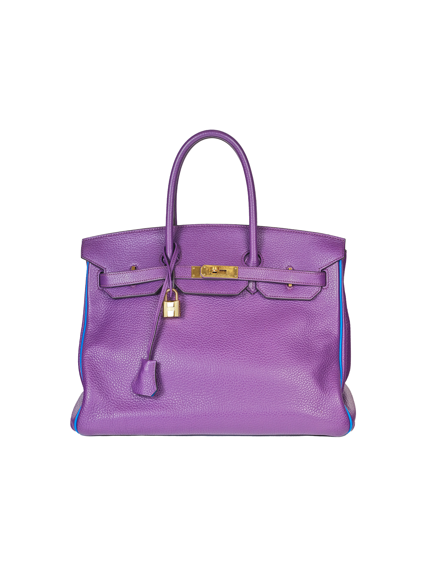 二手爱马仕 BIRKIN 35 TOGO ANEMONE/ BEU ELECTRIC GHW