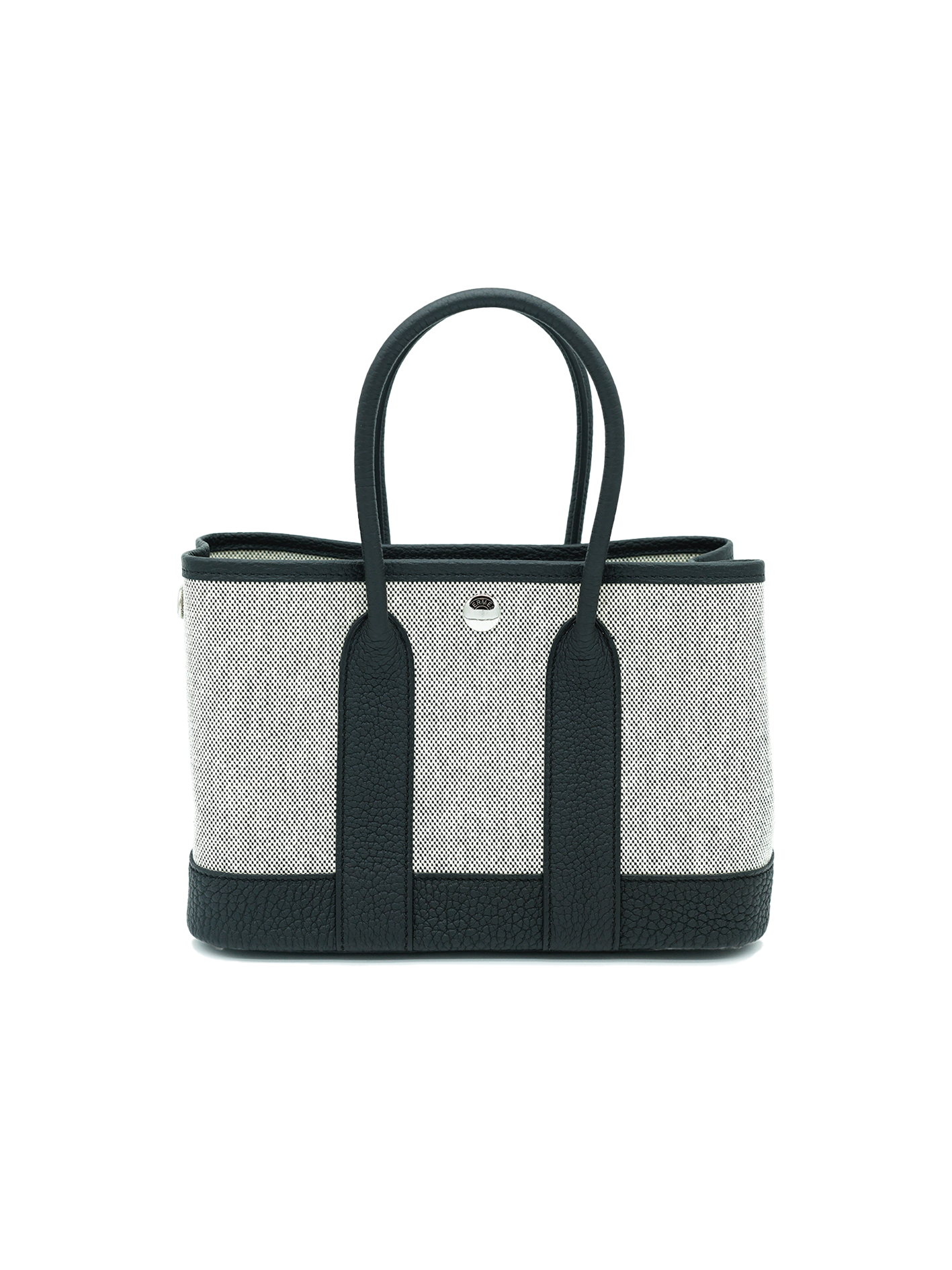 NEW HERMÈS MINI GARDEN PARTY TOILE/ NEGONDA BLACK PHW