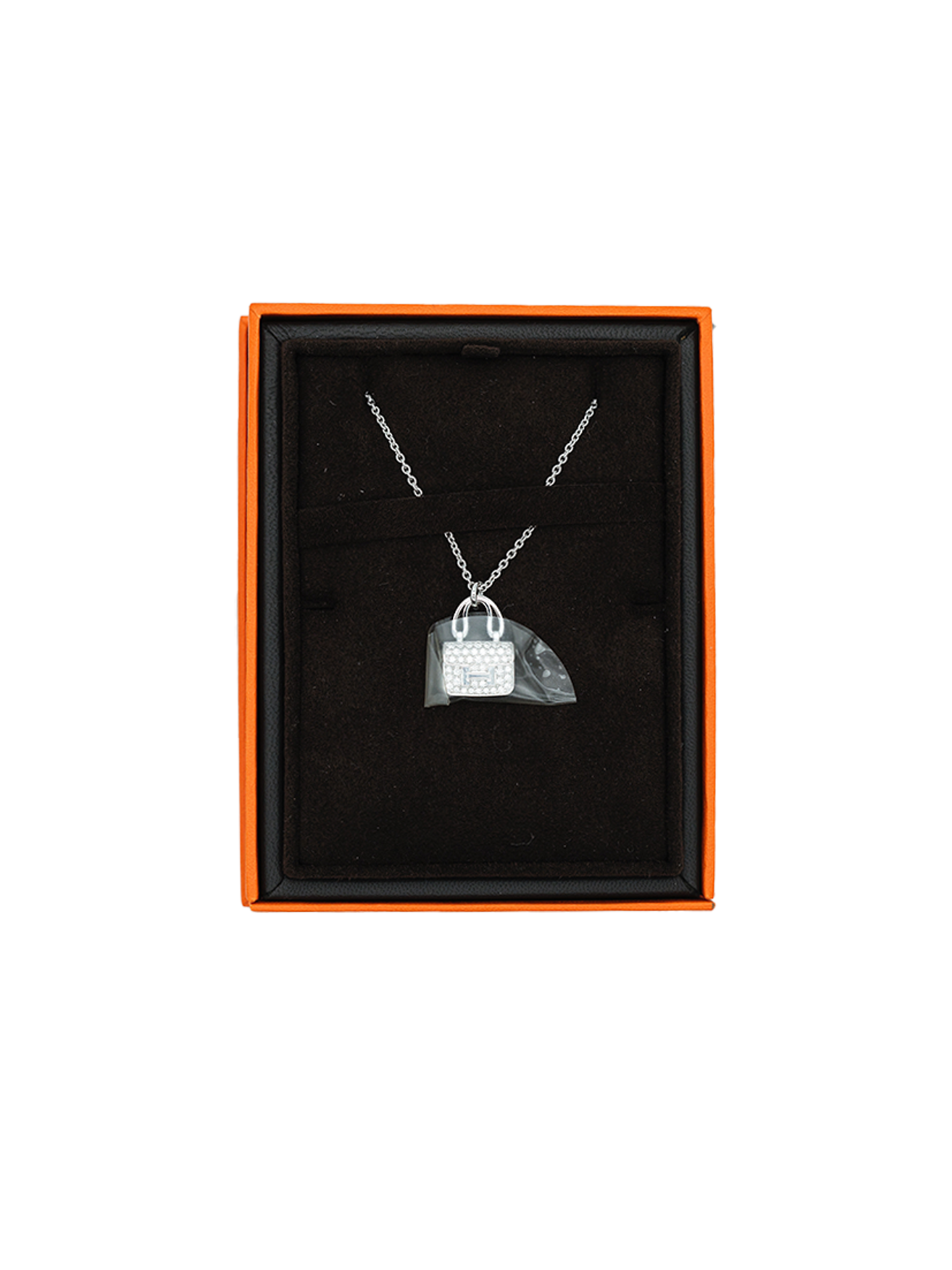 NEW HERMÈS AMULETTES CONSTANCE PENDANT WITH DIAMOND PHW