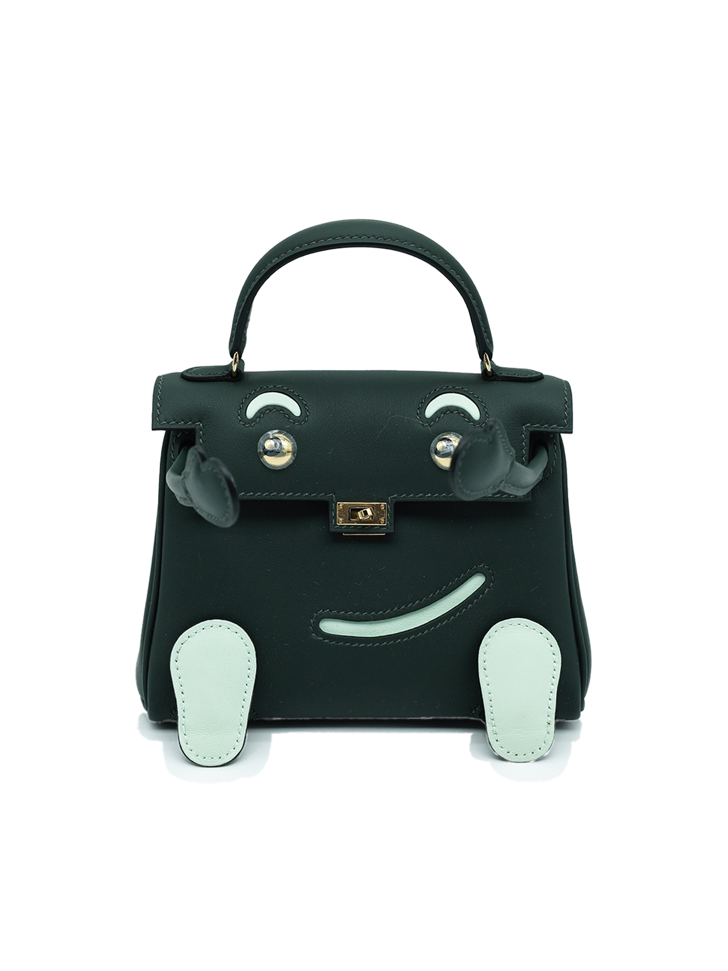 PRE-LOVED HERMÈS QUELLE IDOLE KELLY DOLL SWIFT VERT FONCÉ/ VERT PEPPERMINT PBHW