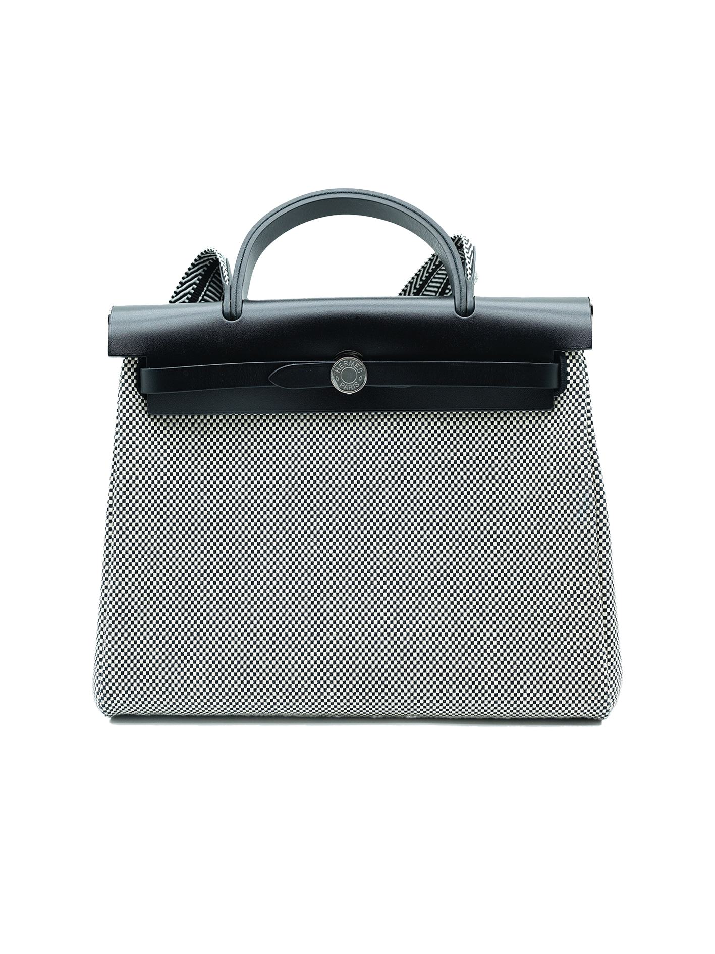 PRE-LOVED HERMES GARDEN PARTY 30 TOILE BLACK/ ECRU PHW