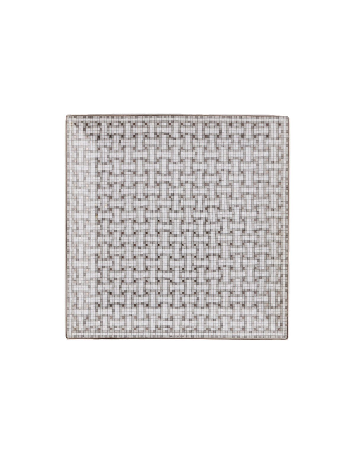 NEW HERMÈS MOSAIQUE AU 24 PLATINUM SQUARE PLATE N°4