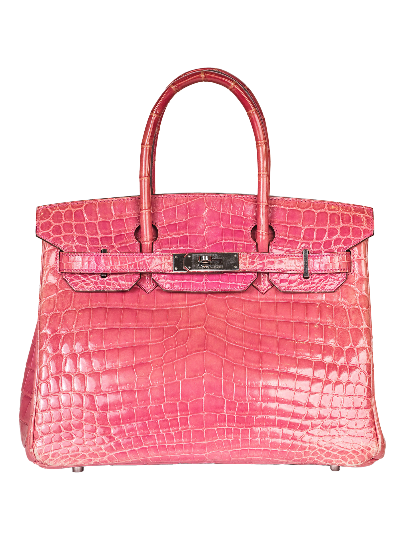 USED HERMES BIRKIN 30 NILOTICUS CROCODILE BOUGAINVILLIER GHW