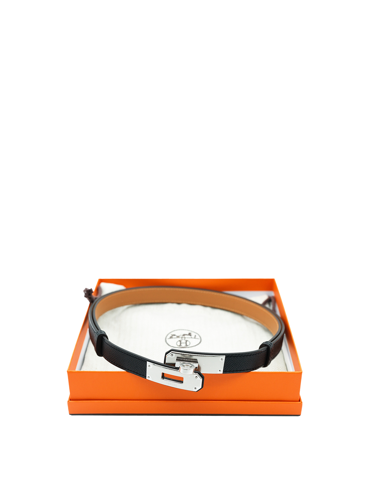 NEW HERMÈS KELLY BELT EPSOM BLACK PHW
