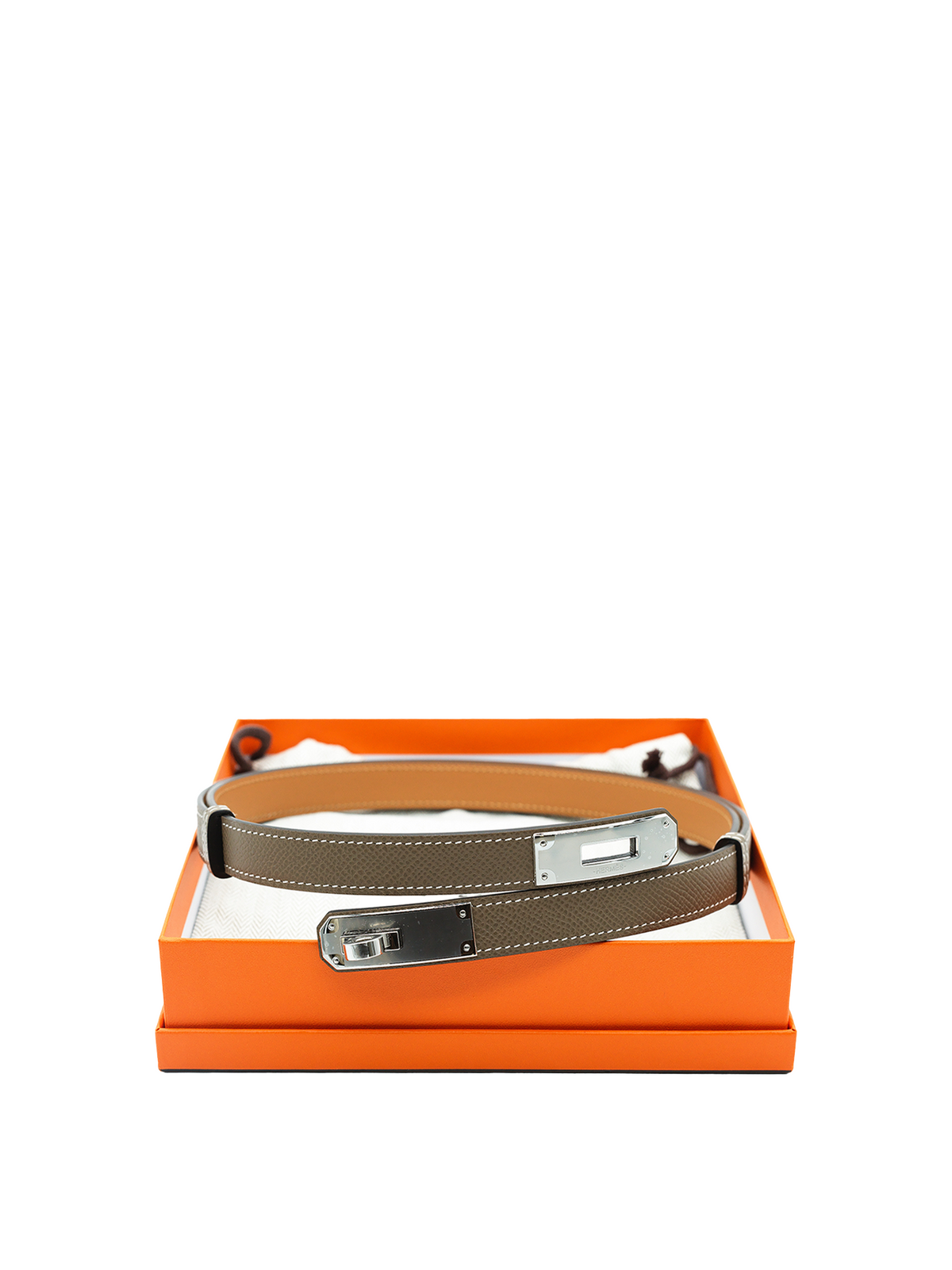 NEW HERMÈS KELLY BELT EPSOM ETOUPE PHW