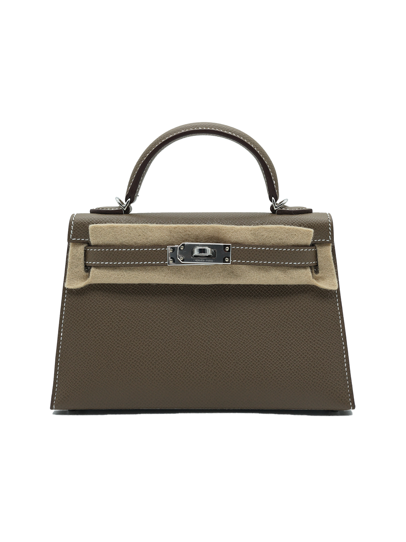 NEW HERMÈS MINI KELLY II EPSOM ETOUPE PHW
