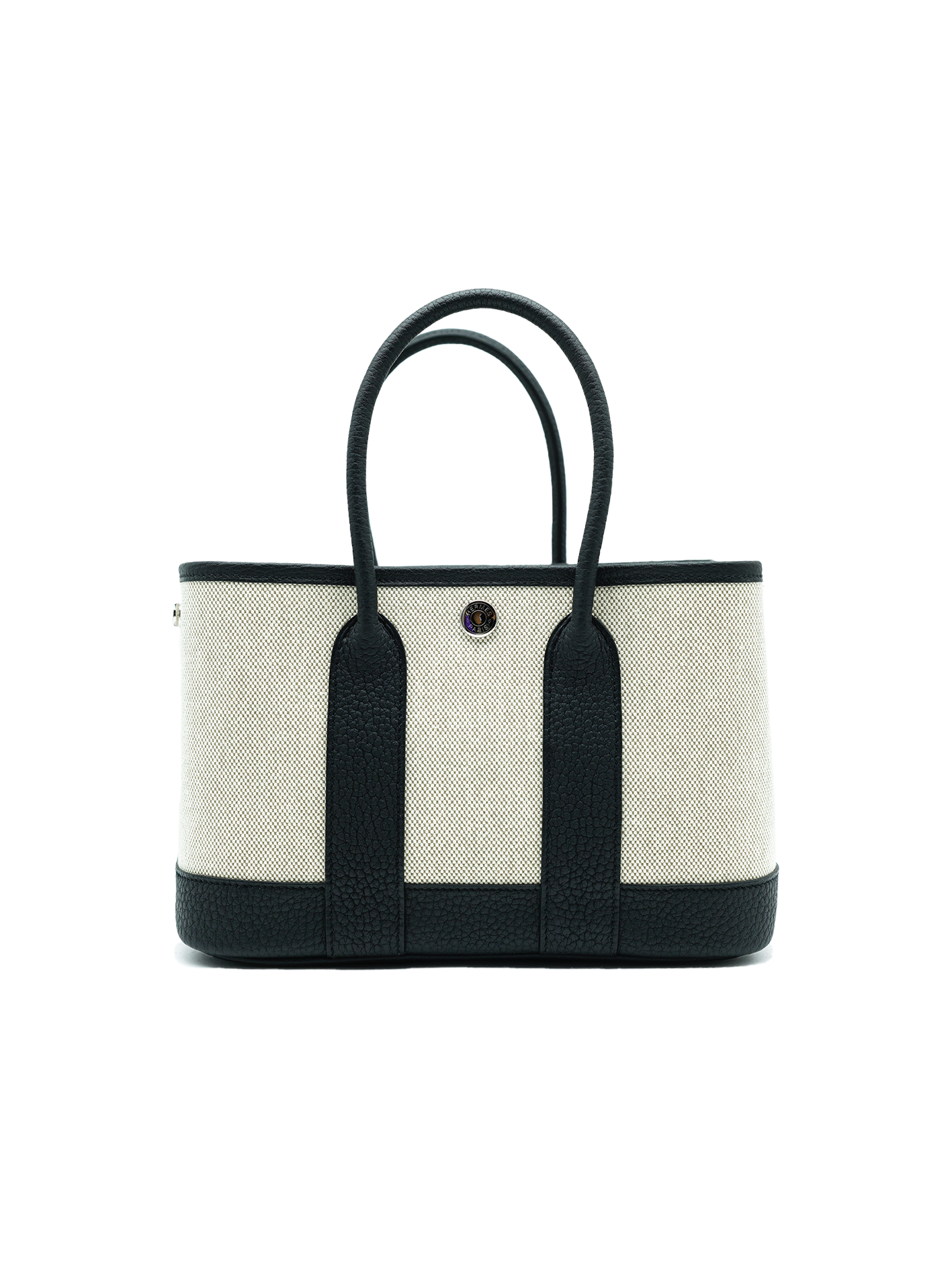 NEW HERMES MINI GARDEN PARTY TOILE/ NEGONDA BLACK PHW