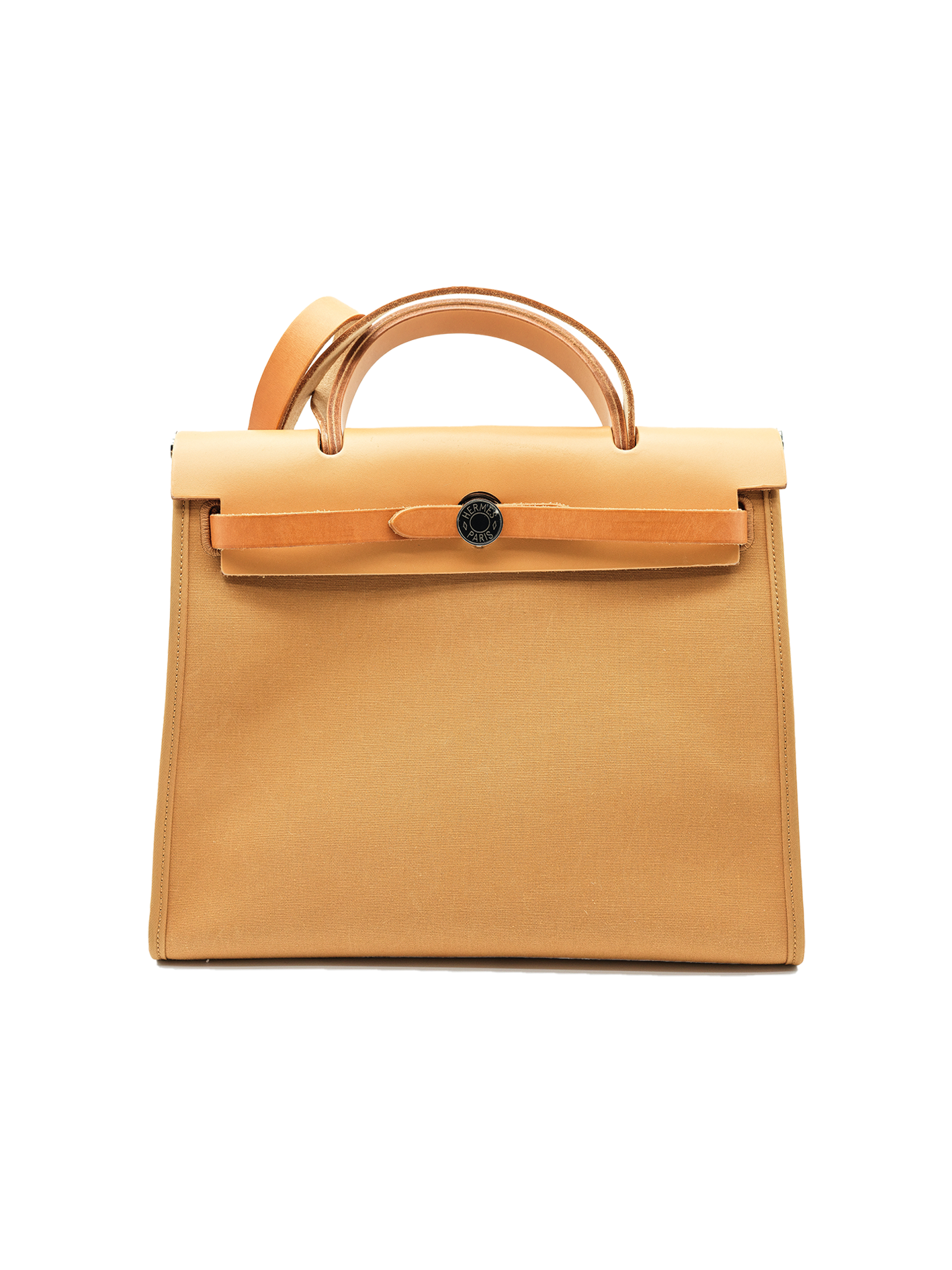 PRE-LOVED HERMES HERBAG 31 ZIP TOILE DUNE/ NATURAL SABLE PHW