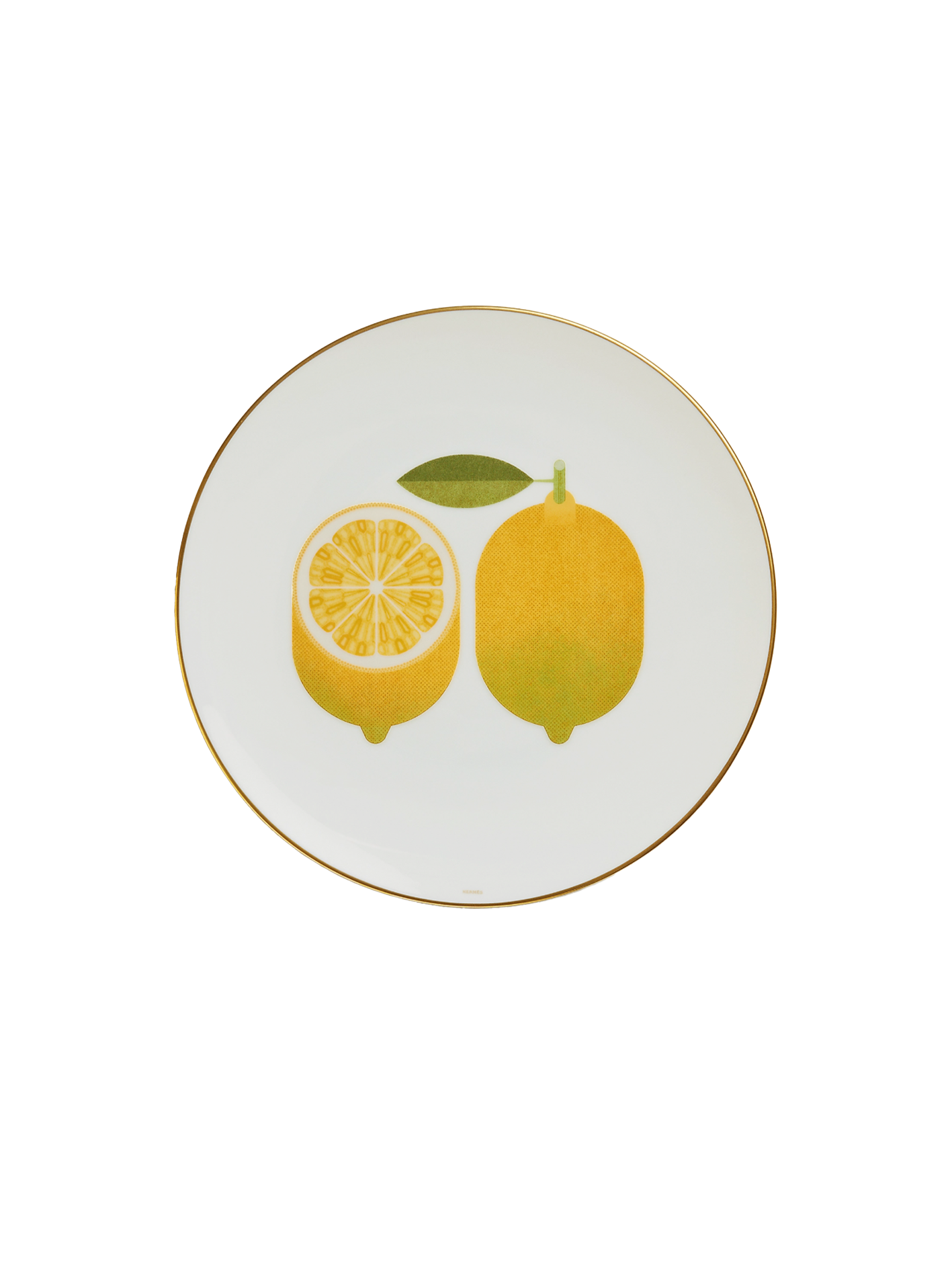 NEW HERMÈS KAORUMI DESSERT PLATE LEMON