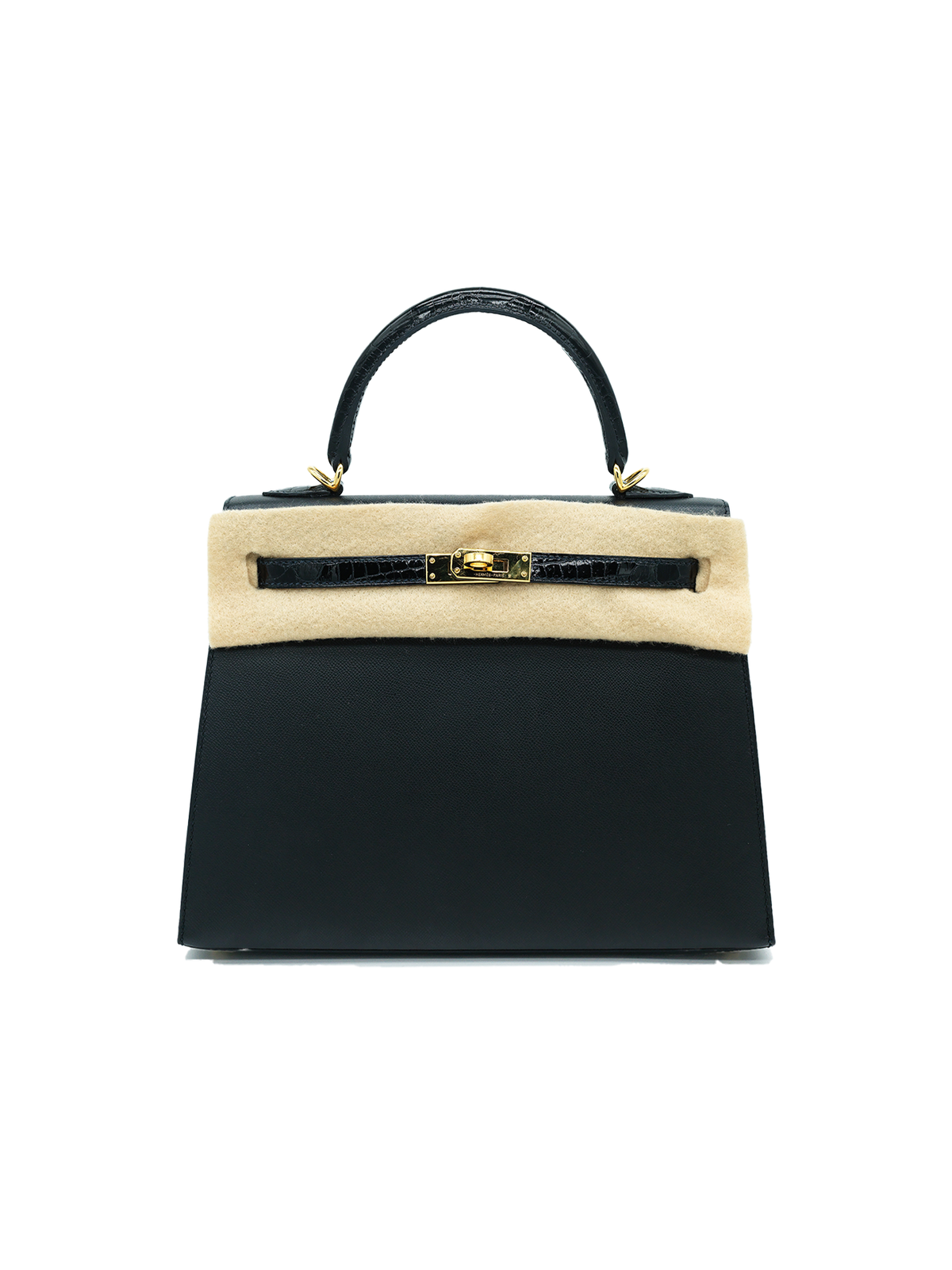 PRE-LOVED HERMÈS KELLY 25 TOUCH MADAM/ NILOTICUS CROCODILE BLACK GHW