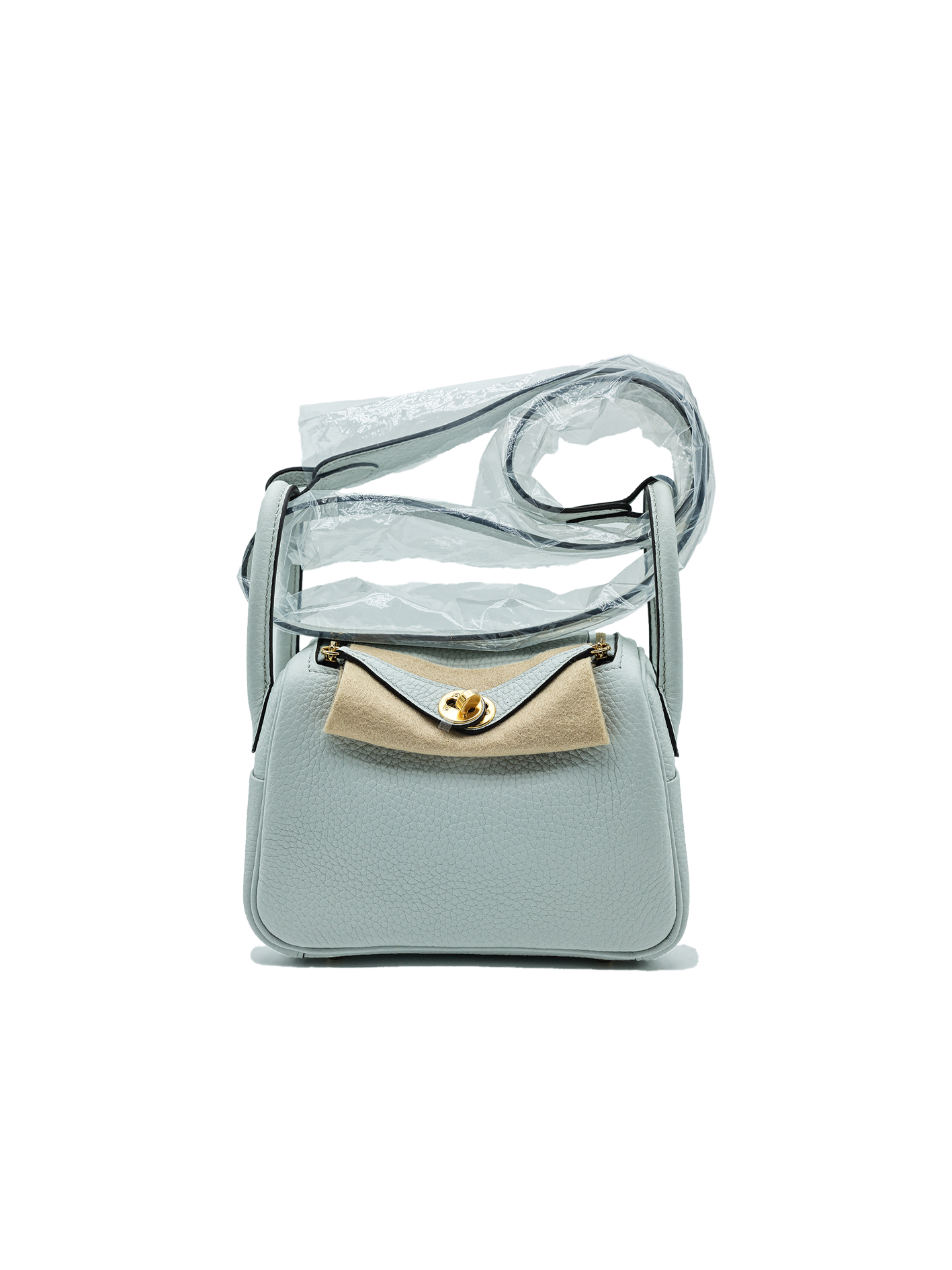 NEW HERMÈS MINI LINDY TAURILLON CLEMENCE GRIS PLATINE GHW