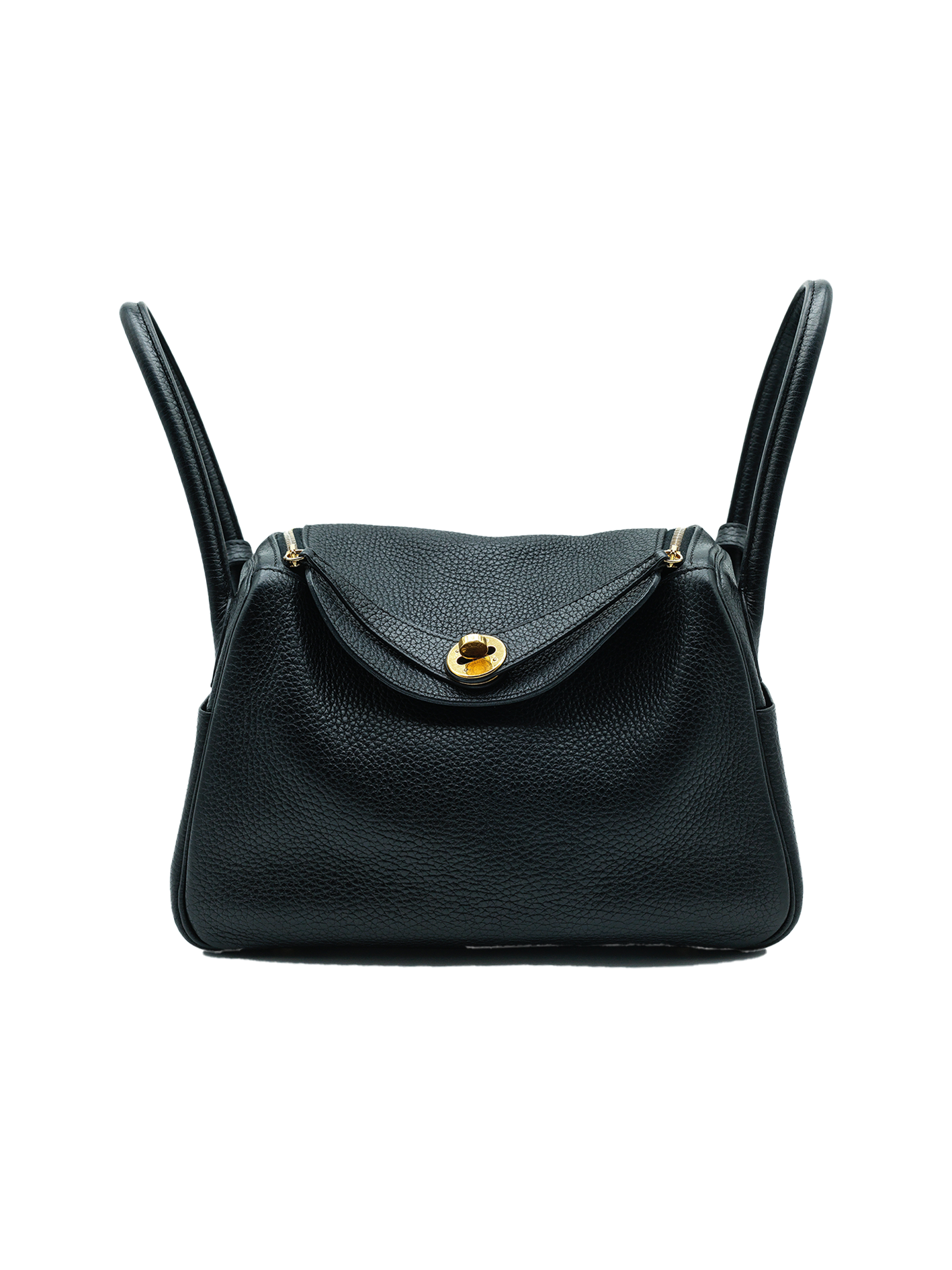 PRE-LOVED HERMÈS LINDY 26 TAURILLON CLEMENCE BLACK GHW