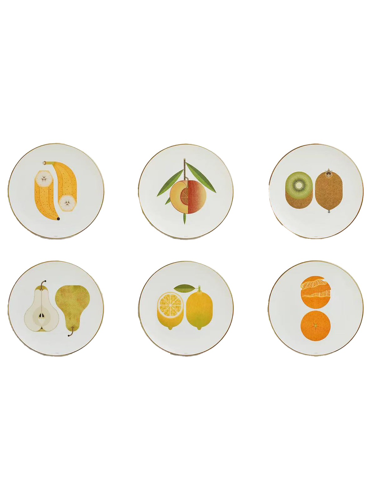 NEW HERMÈS KAORUMI SET OF 6 DESSERT PLATES